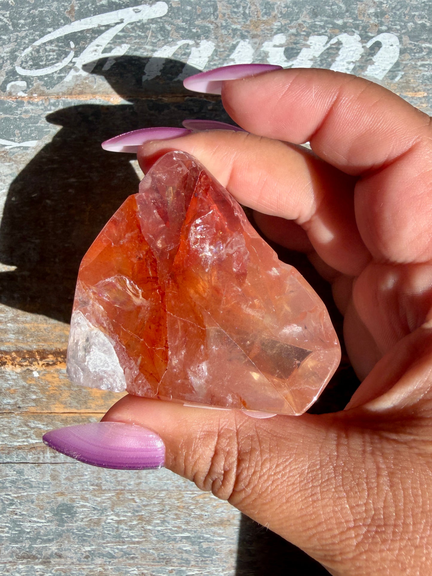 Gorgeous Fire Quartz Freeform Half Polish | Opt 28