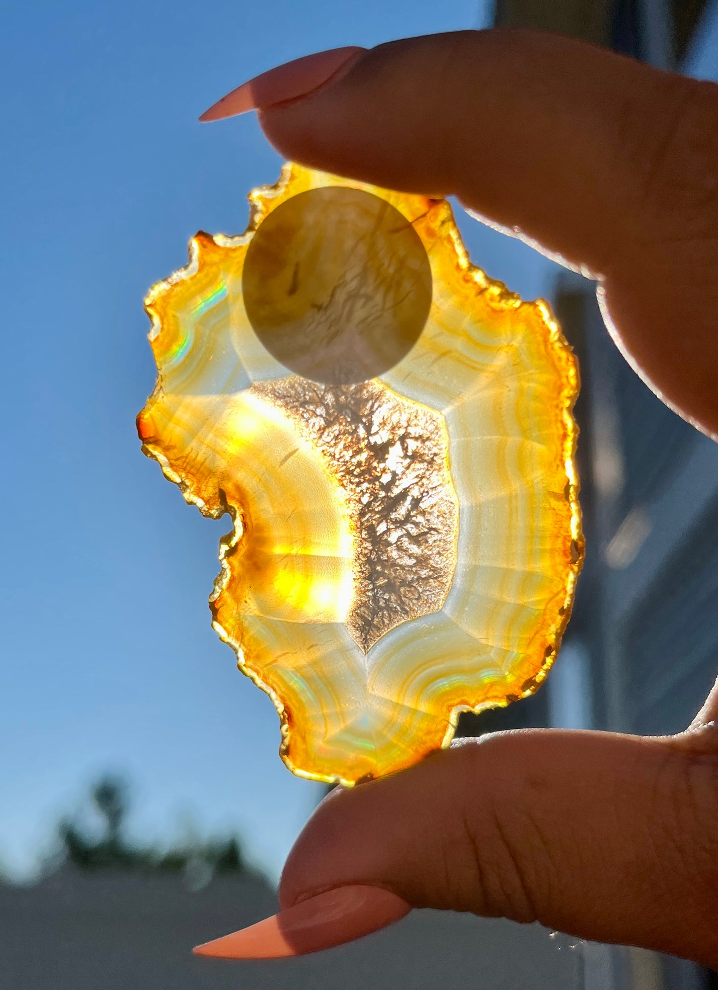 Gorgeous Iris Agate Slab with Holo Rainbow Flash from Indonesia