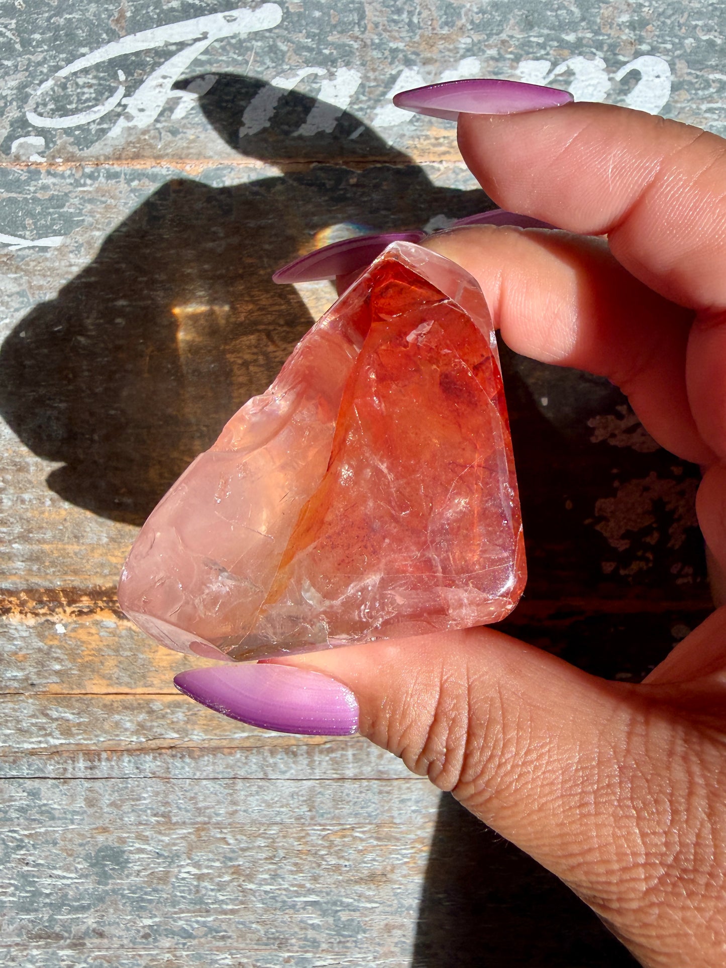 Gorgeous Fire Quartz Freeform Half Polish | Opt 28