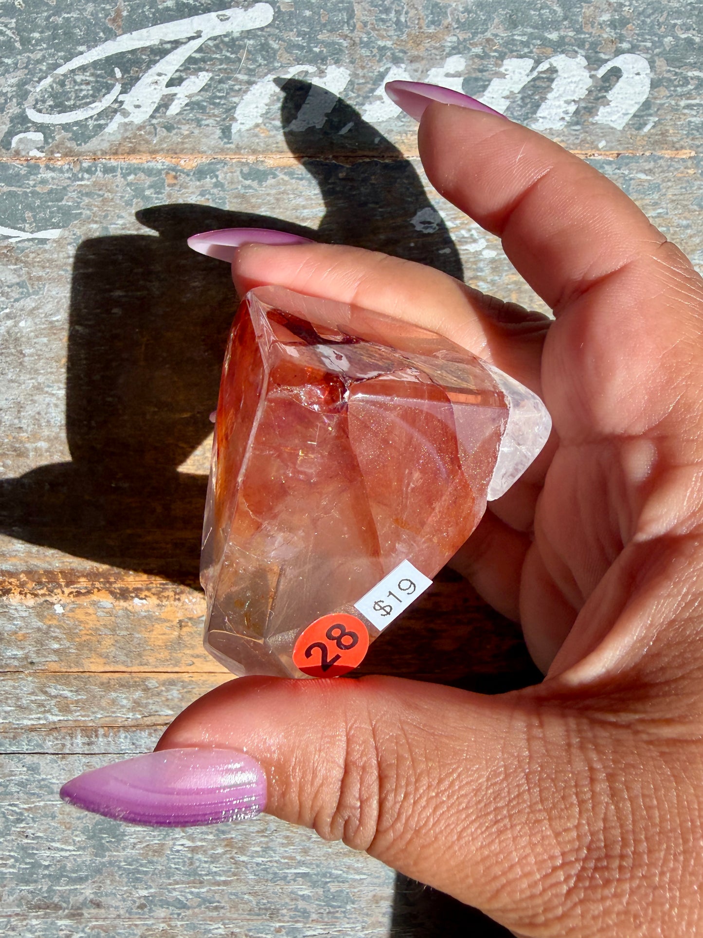 Gorgeous Fire Quartz Freeform Half Polish | Opt 28