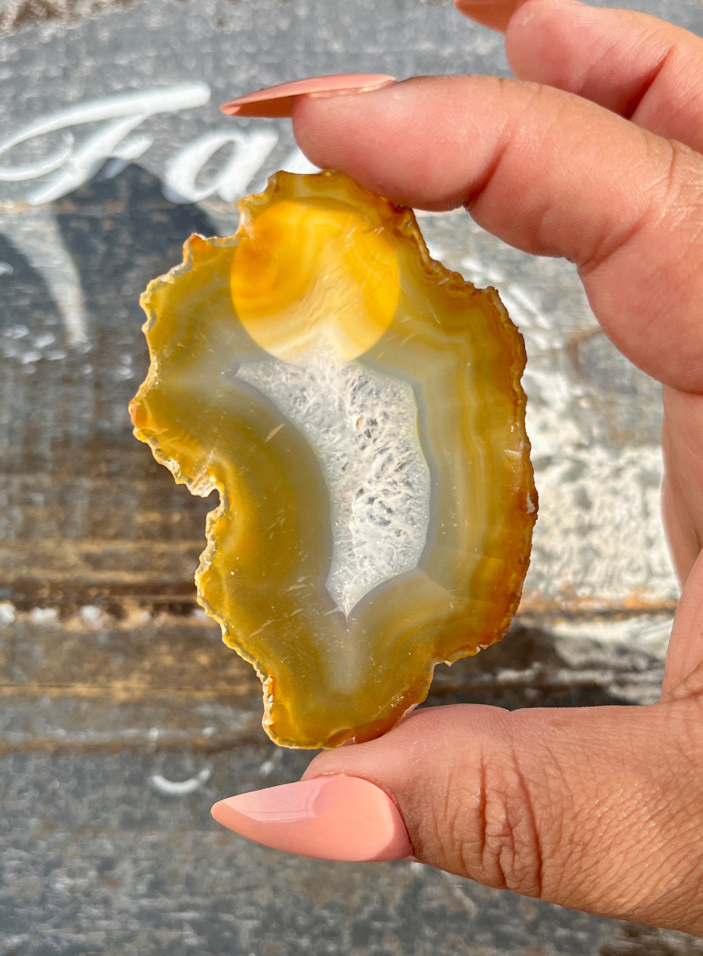 Gorgeous Iris Agate Slab with Holo Rainbow Flash from Indonesia