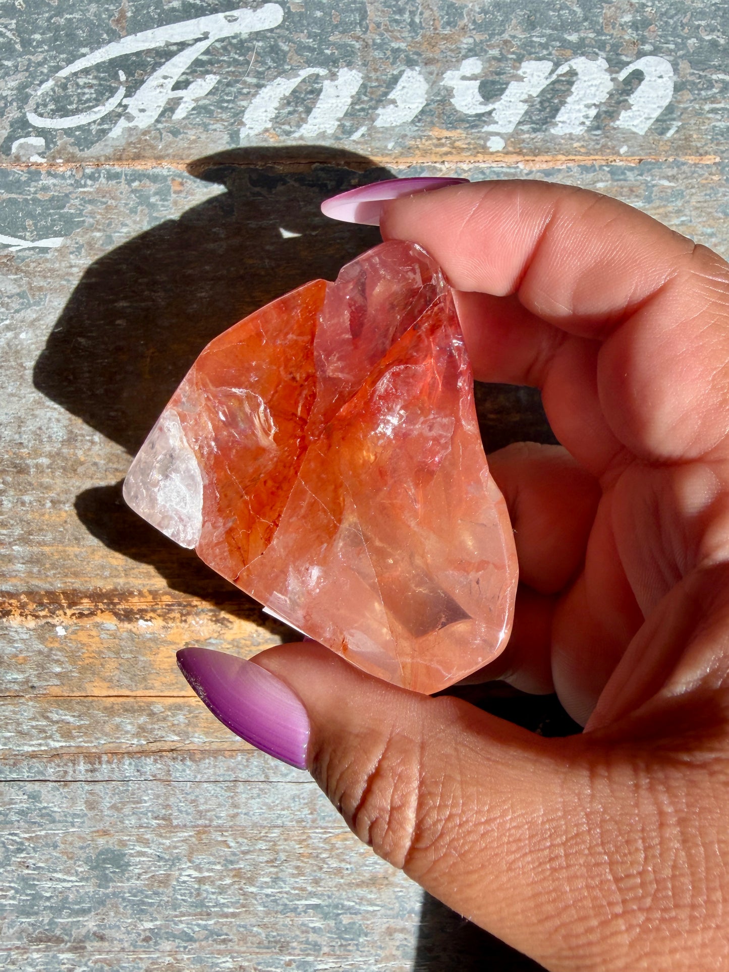 Gorgeous Fire Quartz Freeform Half Polish | Opt 28