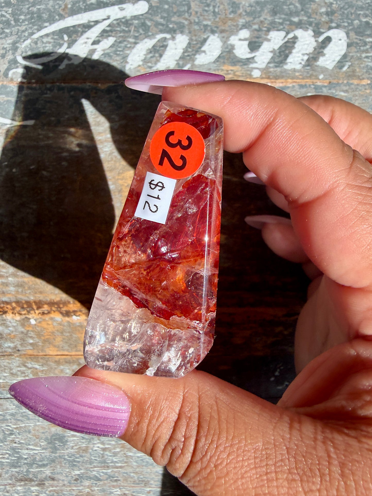 Gorgeous Fire Quartz Freeform Half Polish | Opt 32