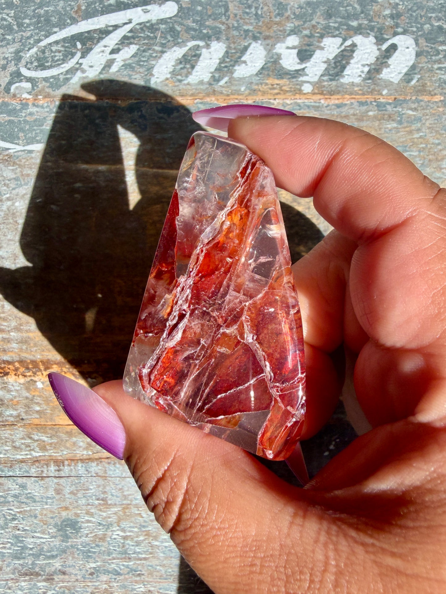 Gorgeous Fire Quartz Freeform Half Polish | Opt 32