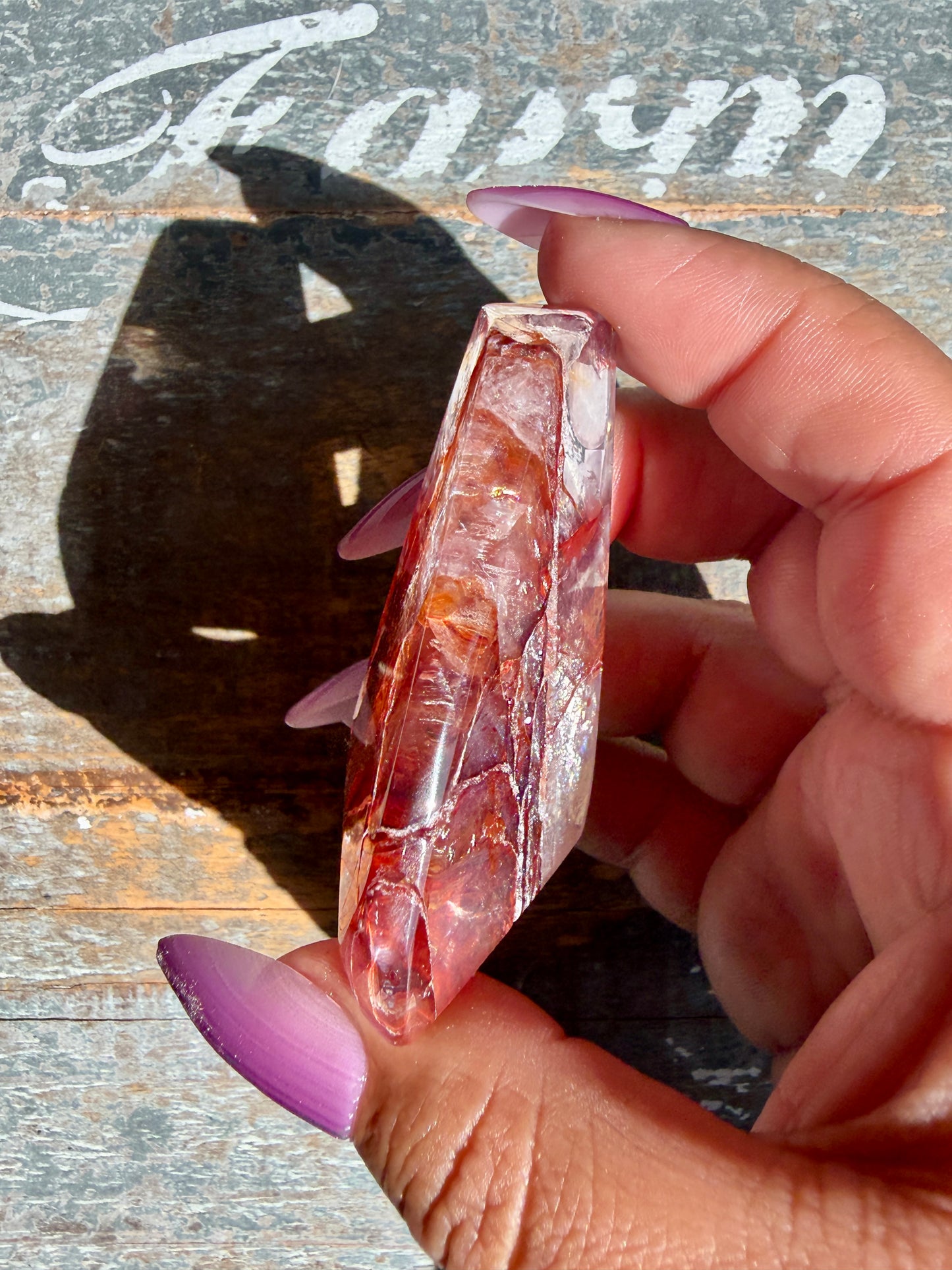 Gorgeous Fire Quartz Freeform Half Polish | Opt 32