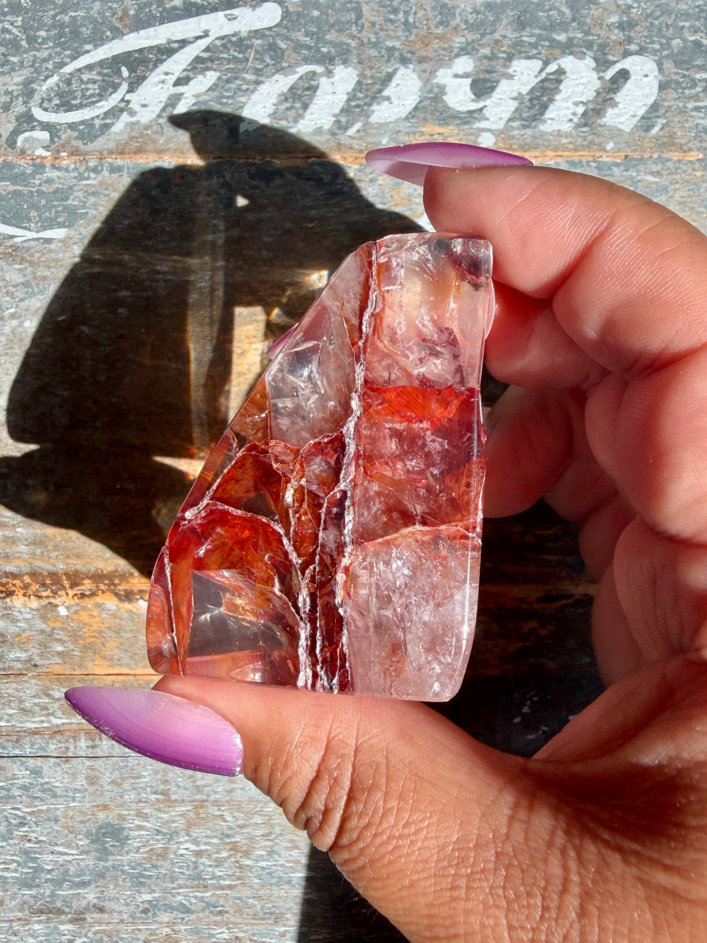 Gorgeous Fire Quartz Freeform Half Polish | Opt 32