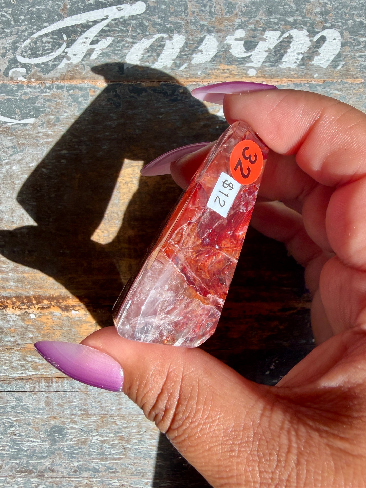 Gorgeous Fire Quartz Freeform Half Polish | Opt 32