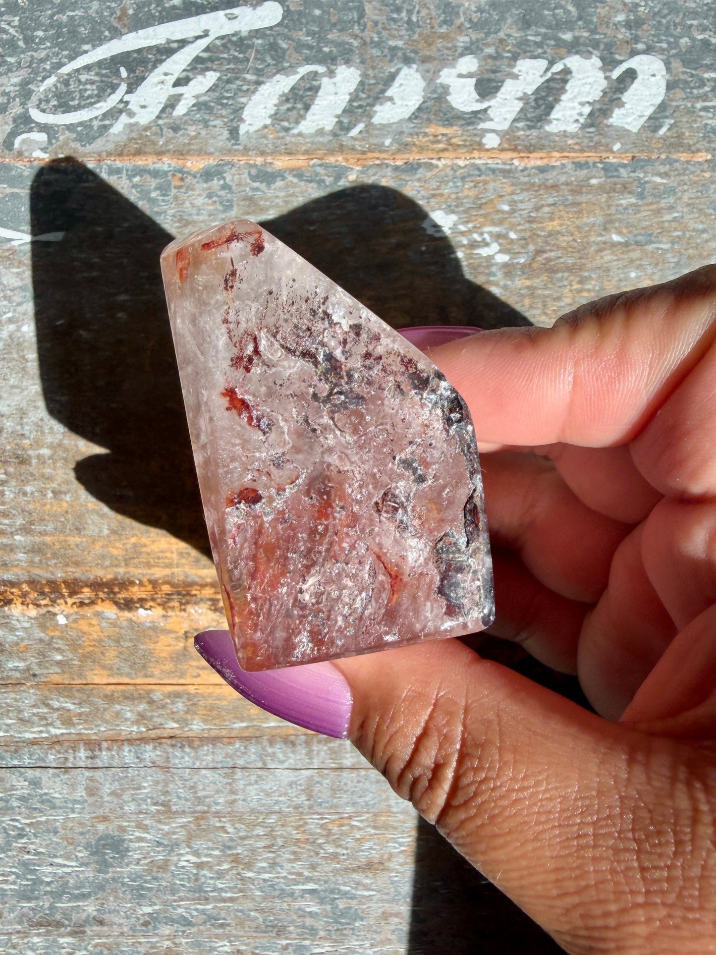 Gorgeous Fire Quartz Freeform Half Polish | Opt 16