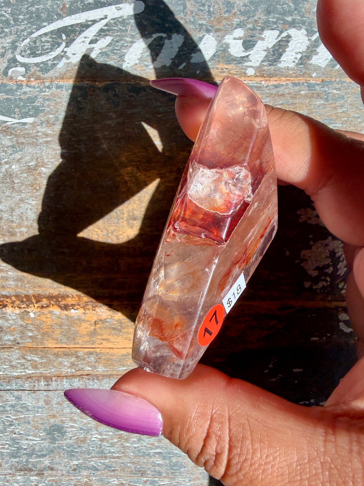Gorgeous Fire Quartz Freeform Half Polish | Opt 17