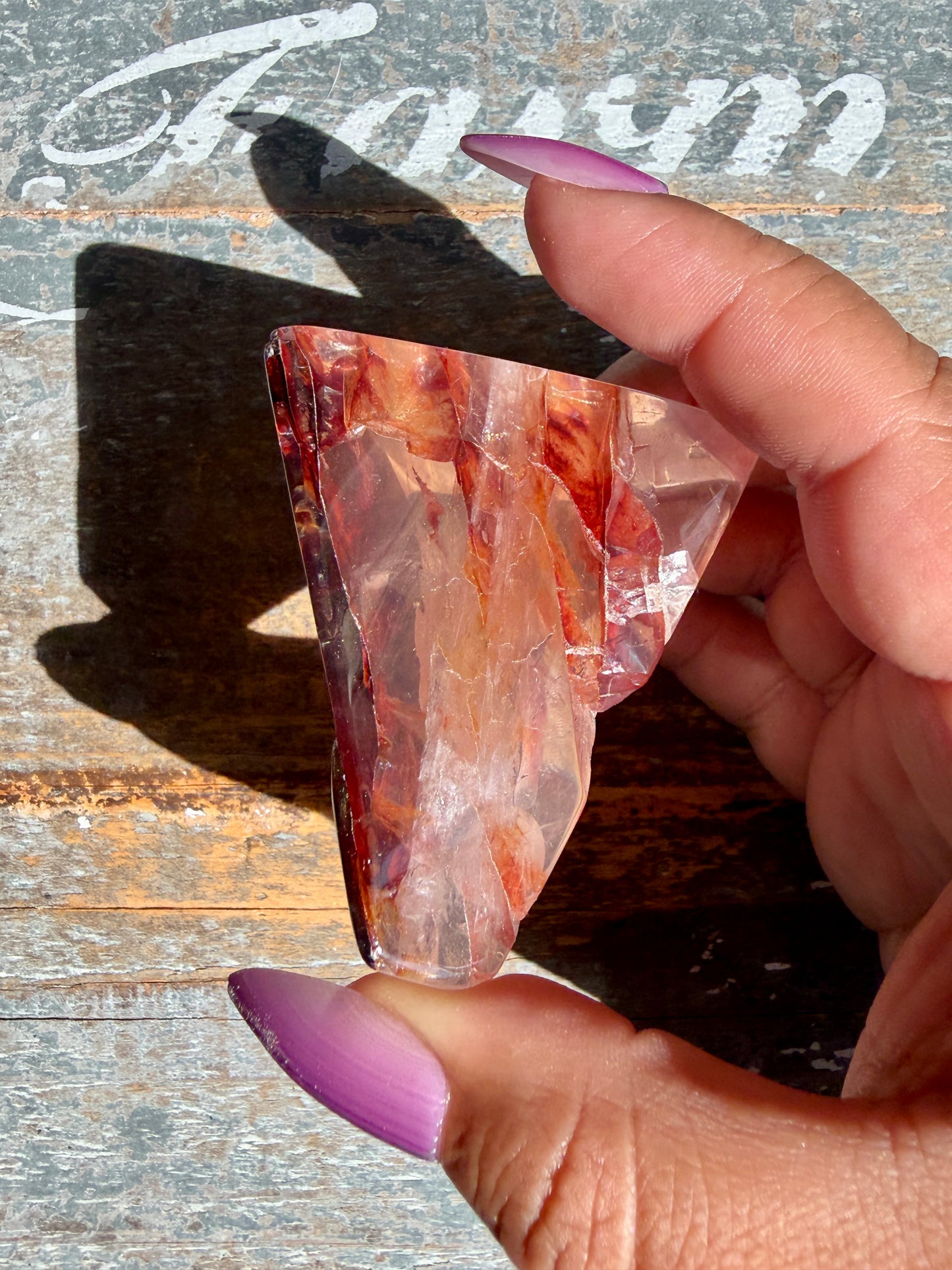 Gorgeous Fire Quartz Freeform Half Polish | Opt 17