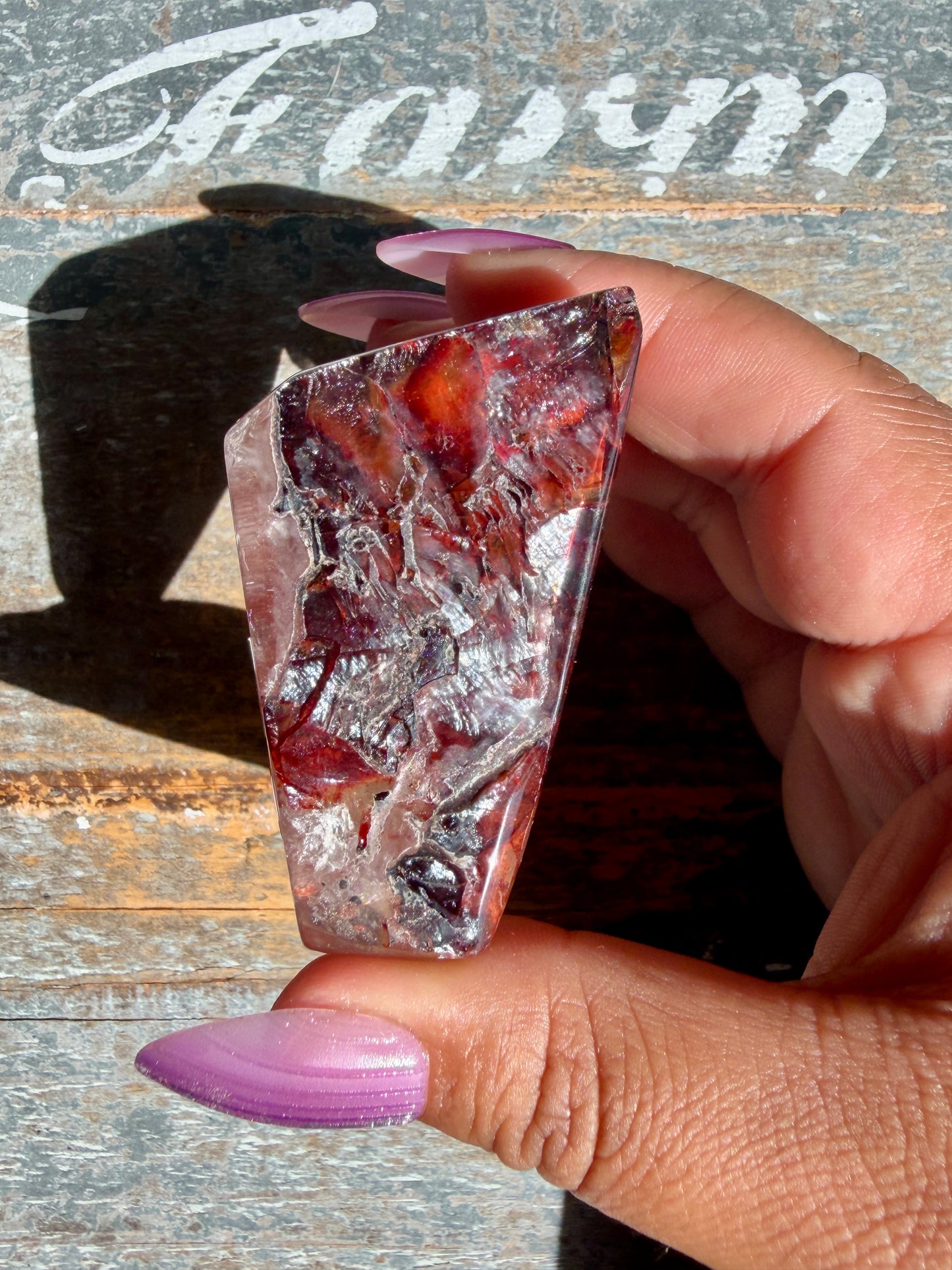 Gorgeous Fire Quartz Freeform Half Polish | Opt 17