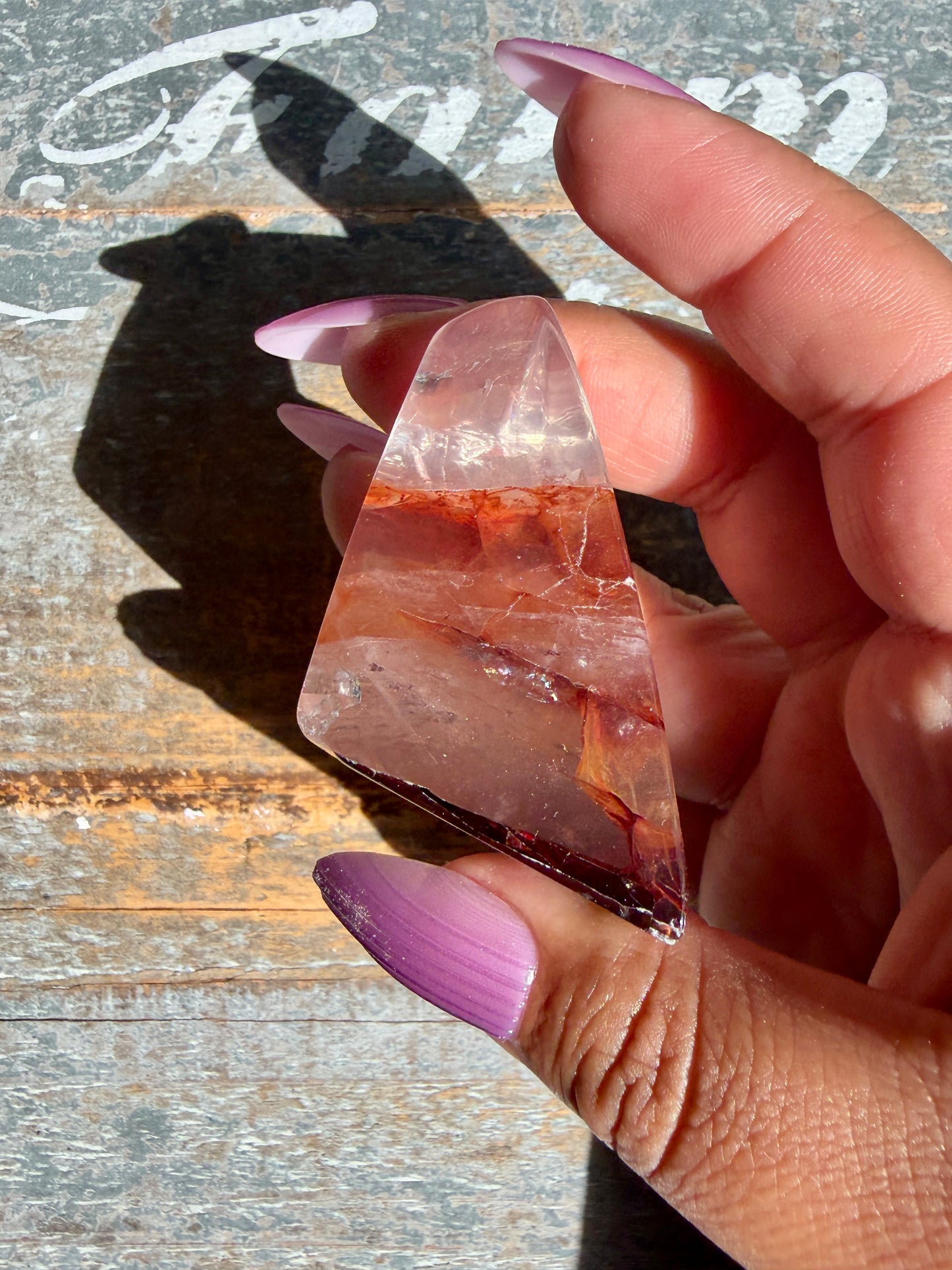 Gorgeous Fire Quartz Freeform Half Polish | Opt 17