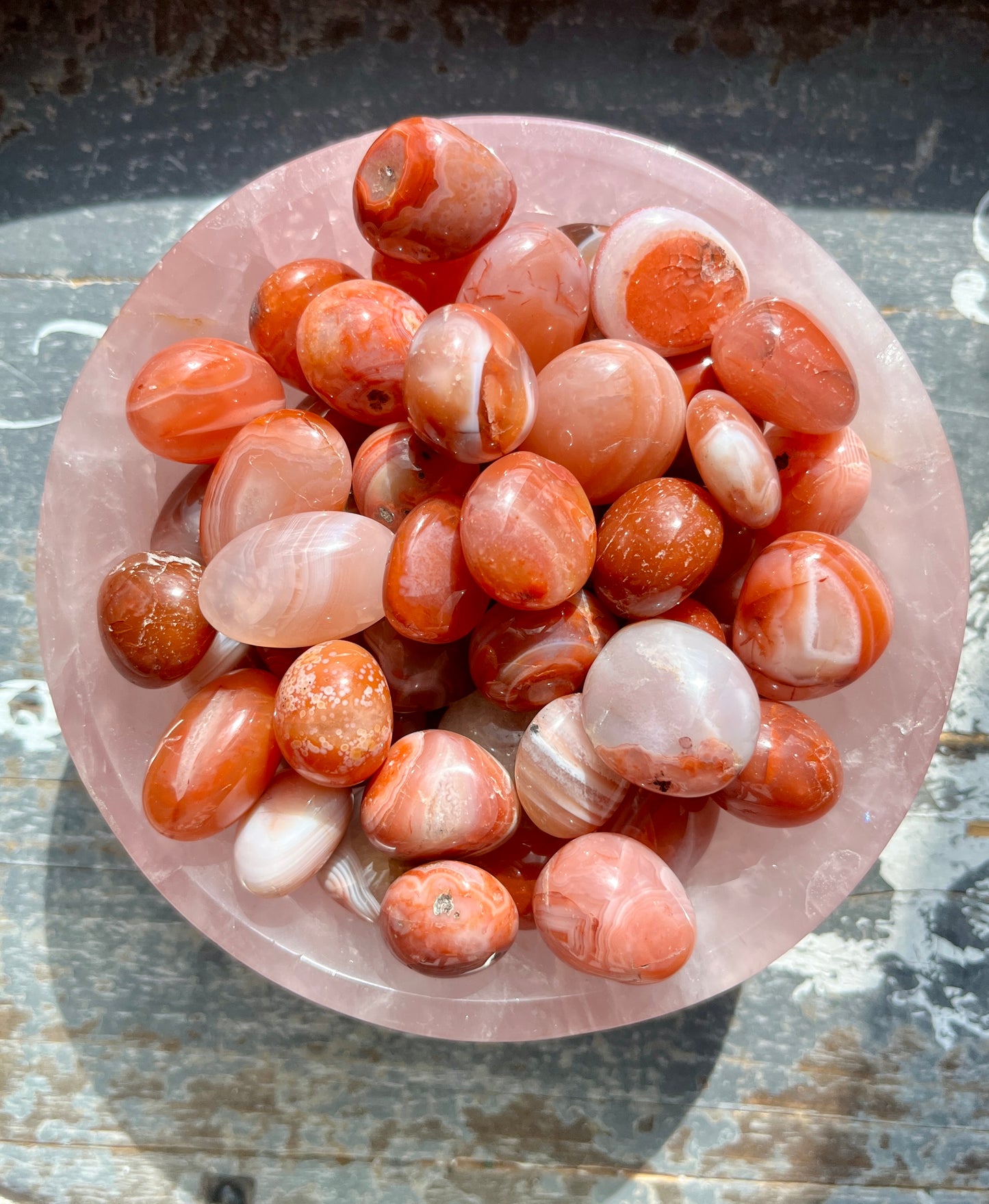 One (1) Gorgeous Banded Carnelian Mini Tumbles