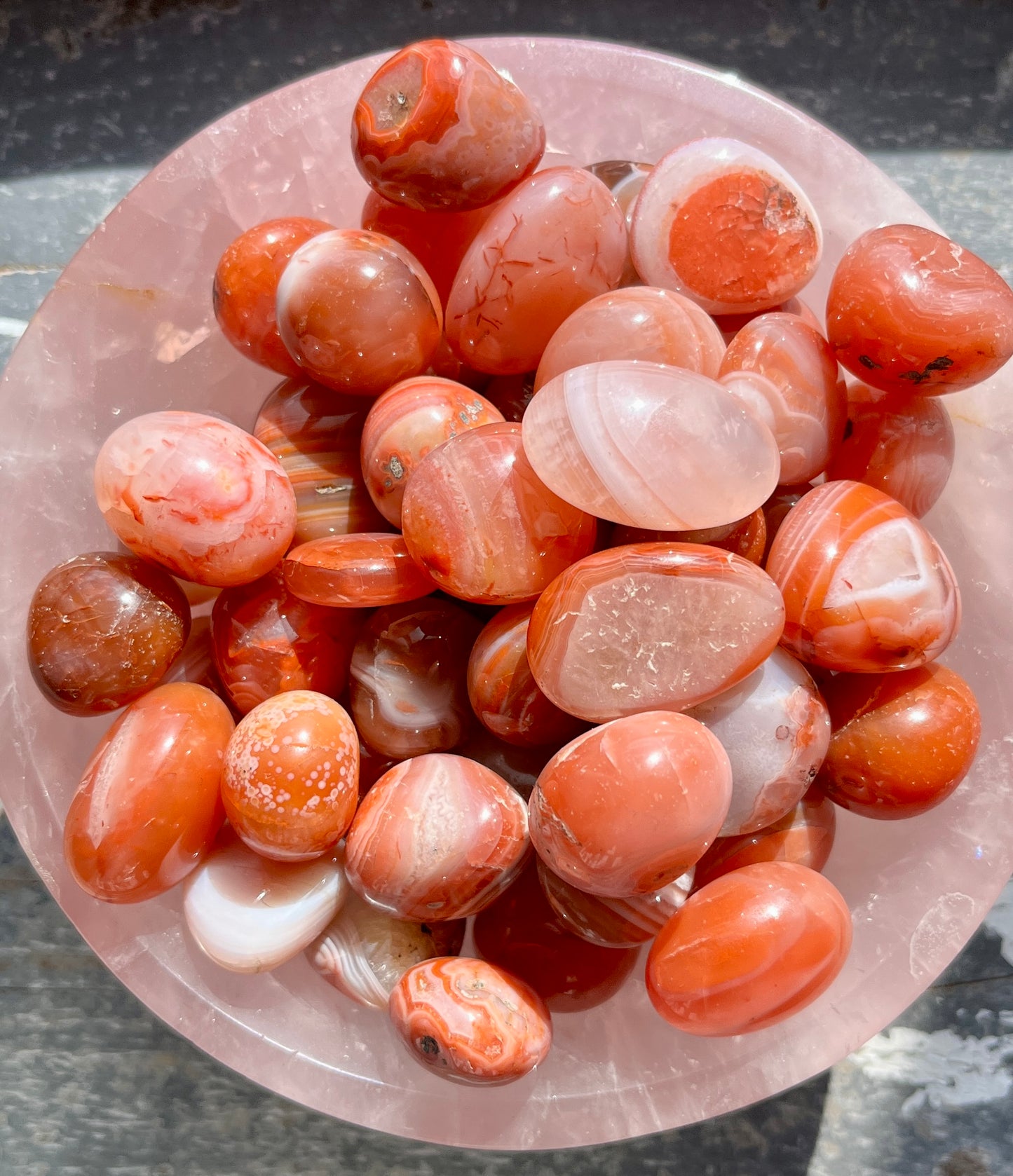 One (1) Gorgeous Banded Carnelian Mini Tumbles