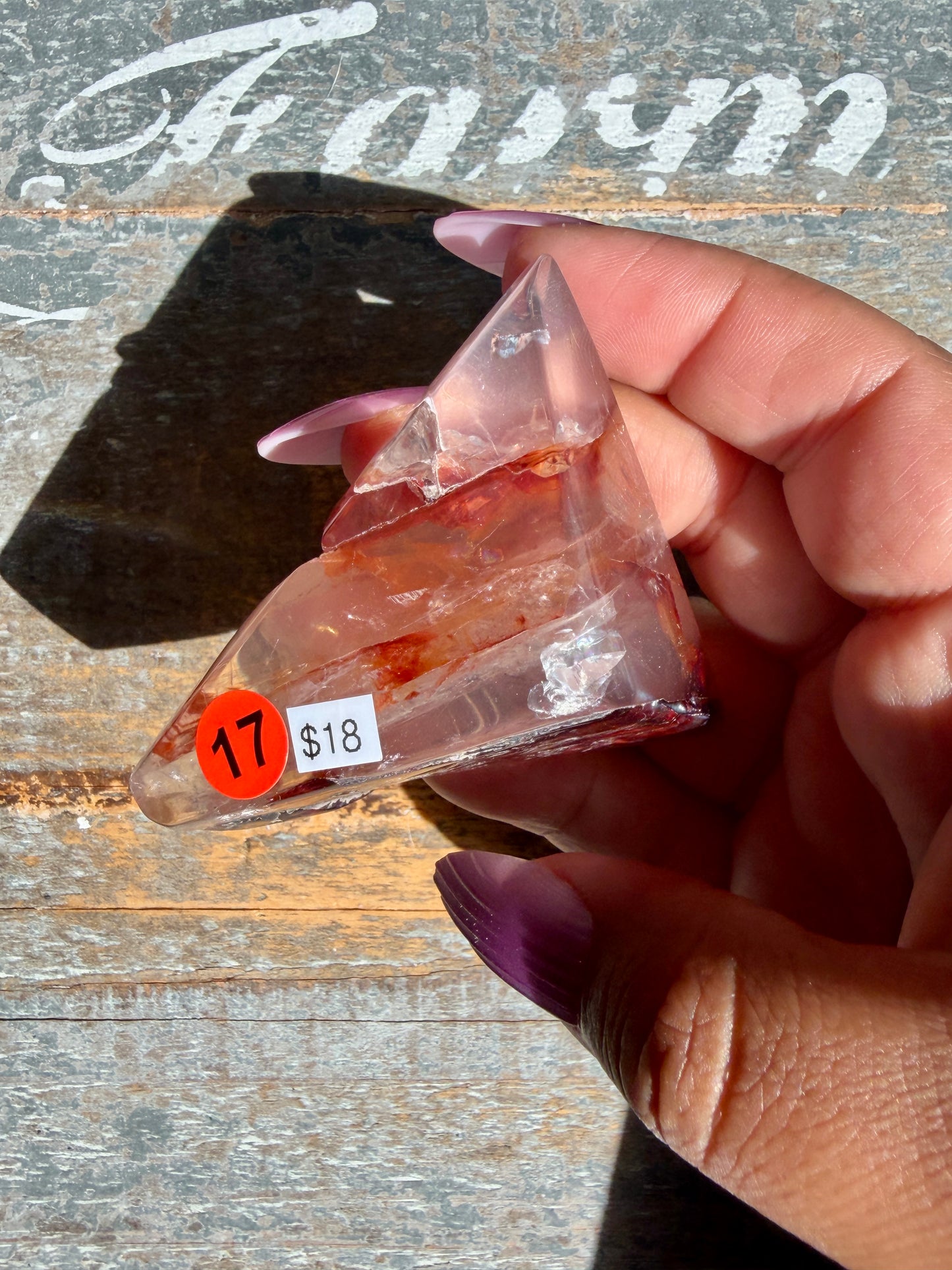 Gorgeous Fire Quartz Freeform Half Polish | Opt 17