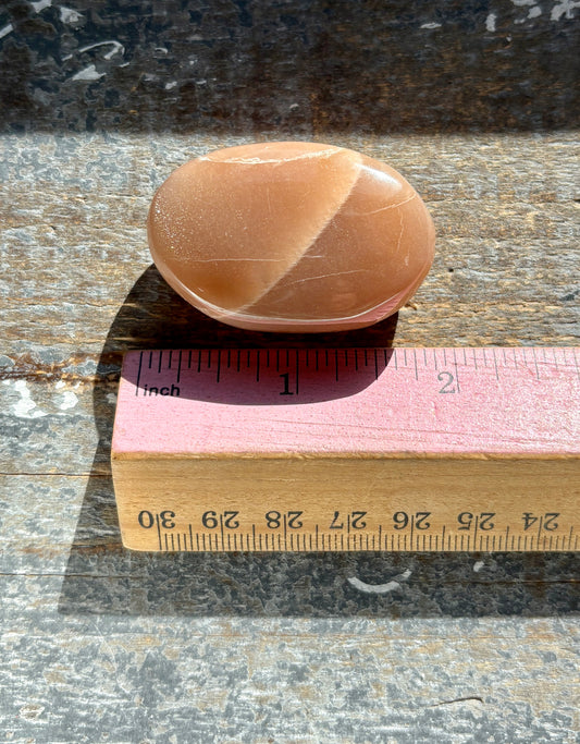 Gorgeous  Rose Gold Moonstone Palm Stone from India