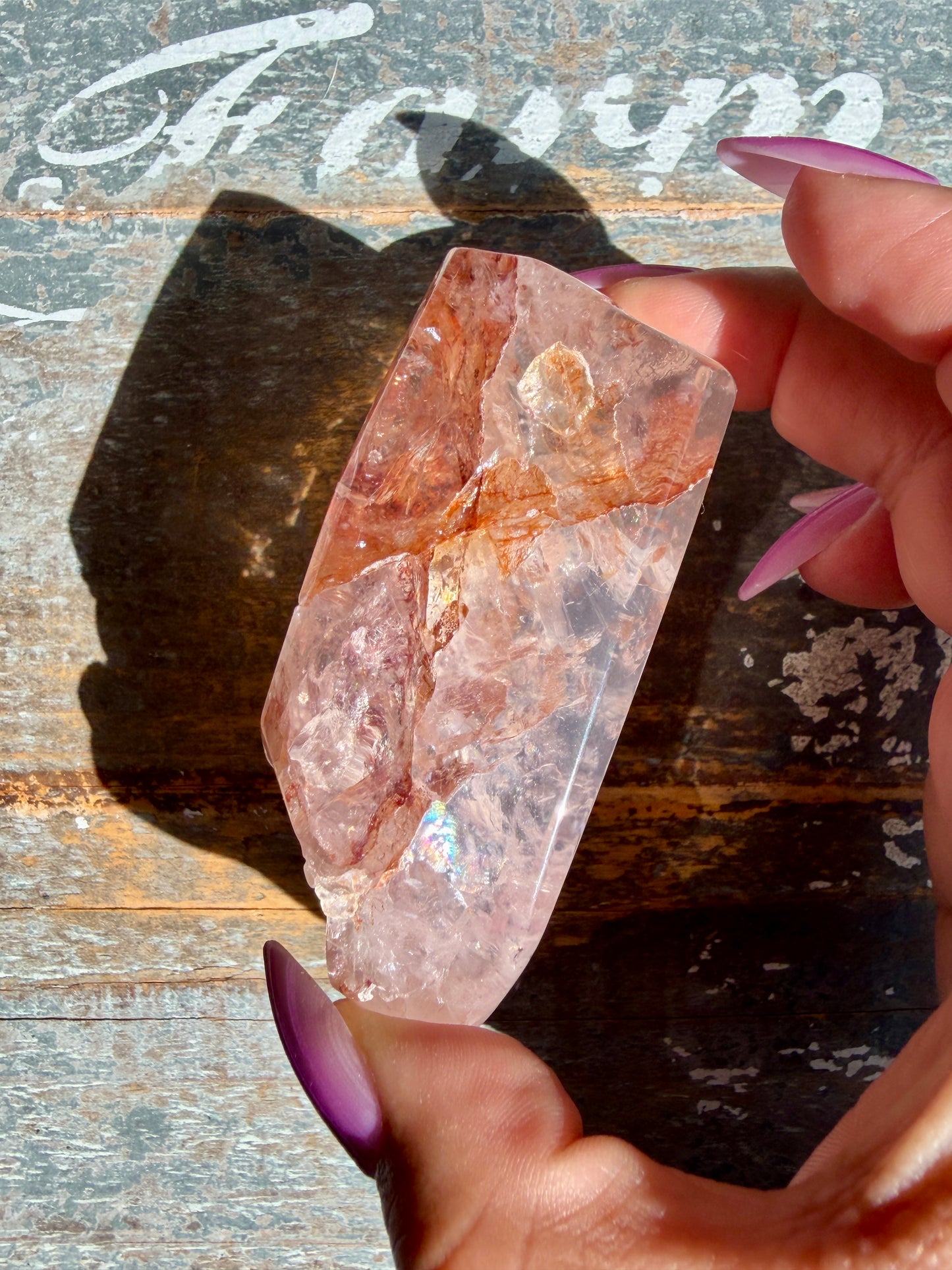 Gorgeous Fire Quartz Freeform Half Polish | Opt 25
