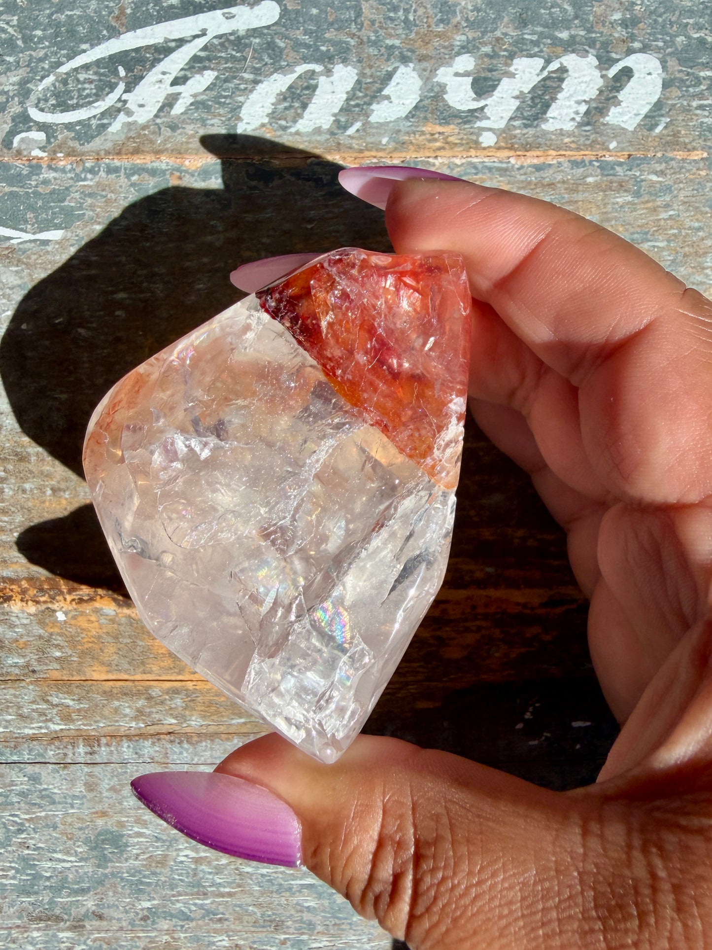 Gorgeous Fire Quartz Freeform Half Polish | Opt 11