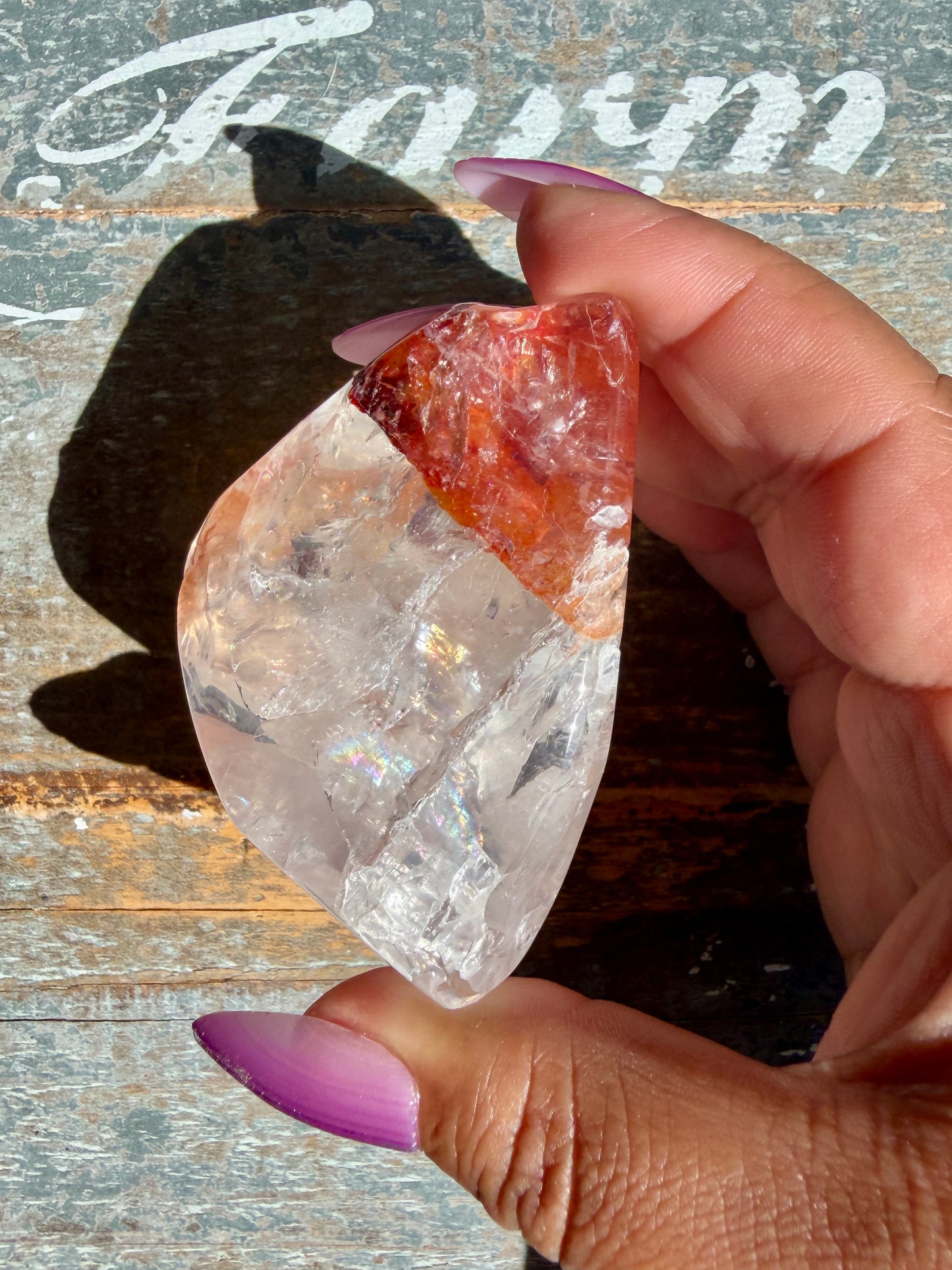 Gorgeous Fire Quartz Freeform Half Polish | Opt 11