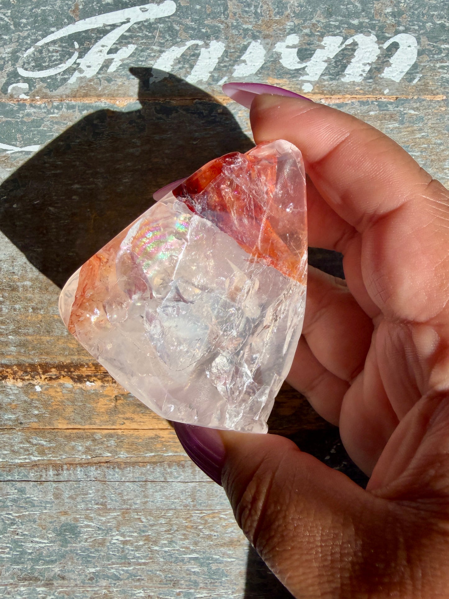 Gorgeous Fire Quartz Freeform Half Polish | Opt 11
