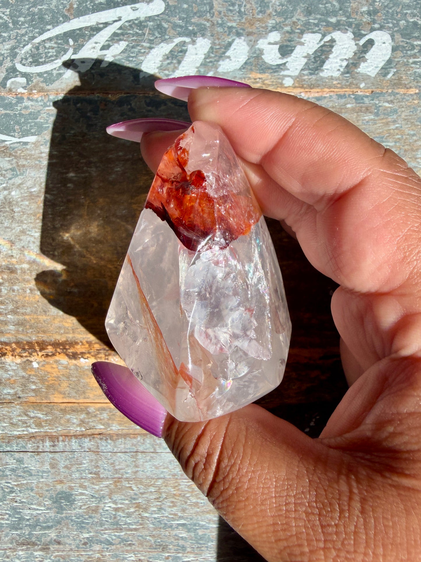 Gorgeous Fire Quartz Freeform Half Polish | Opt 11