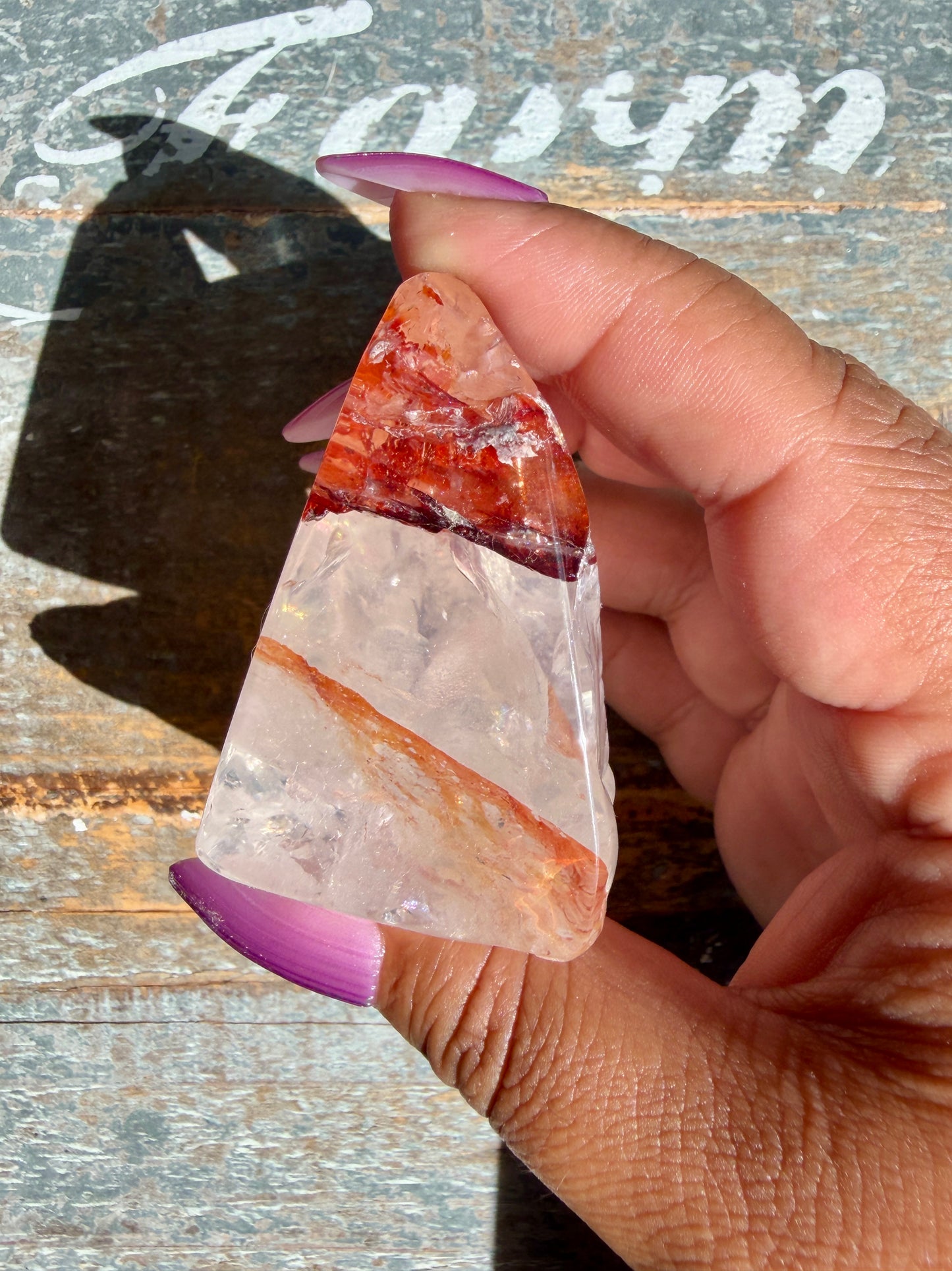 Gorgeous Fire Quartz Freeform Half Polish | Opt 11