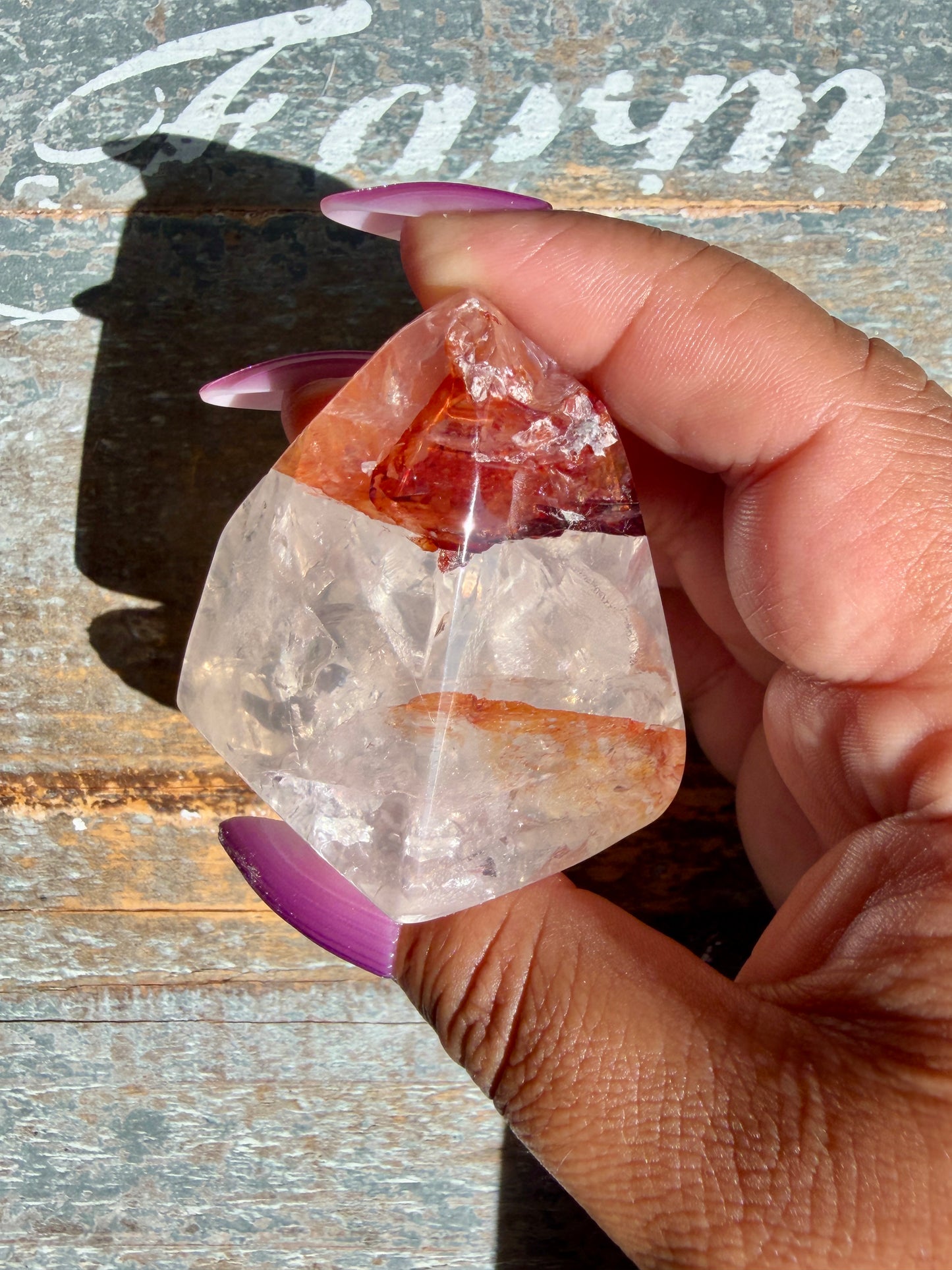 Gorgeous Fire Quartz Freeform Half Polish | Opt 11