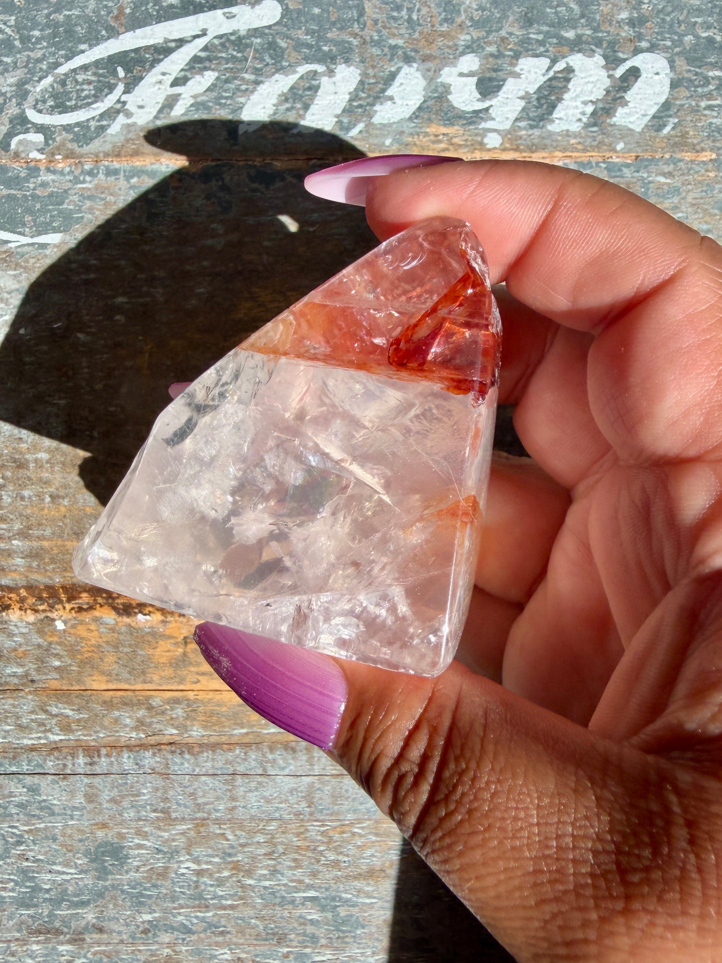 Gorgeous Fire Quartz Freeform Half Polish | Opt 11
