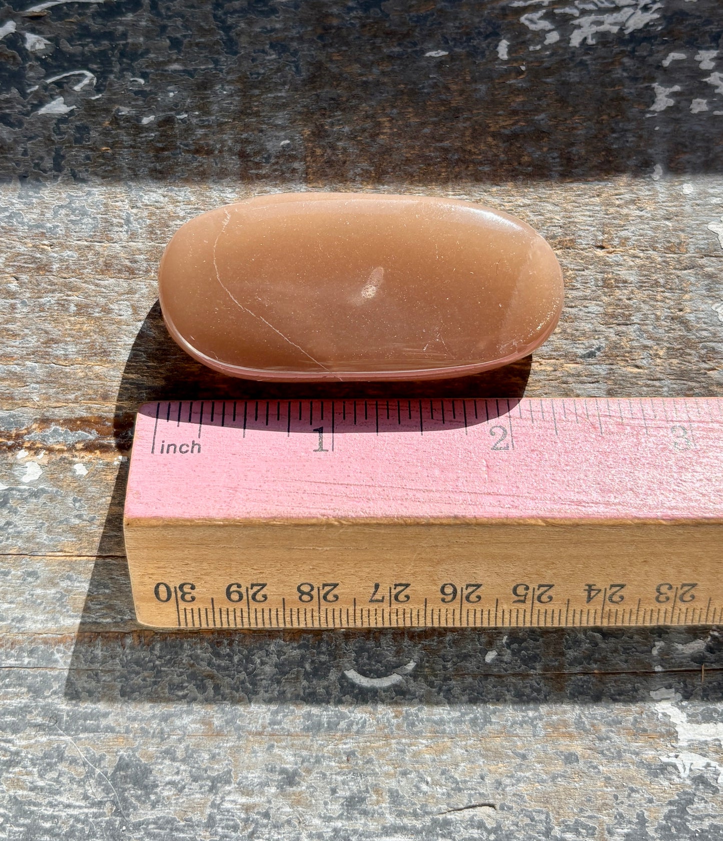 Gorgeous  Rose Gold Moonstone Palm Stone from India