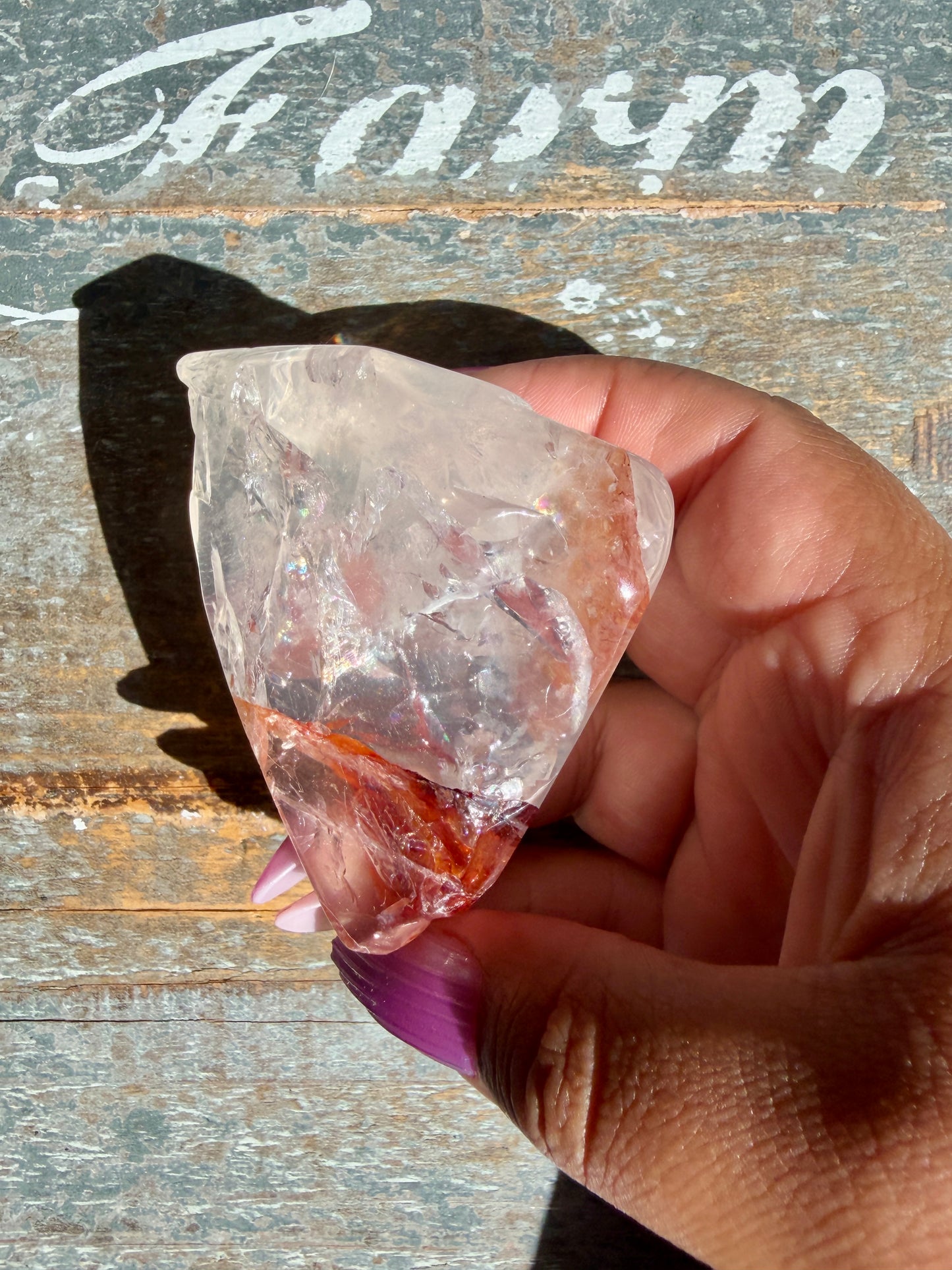 Gorgeous Fire Quartz Freeform Half Polish | Opt 11