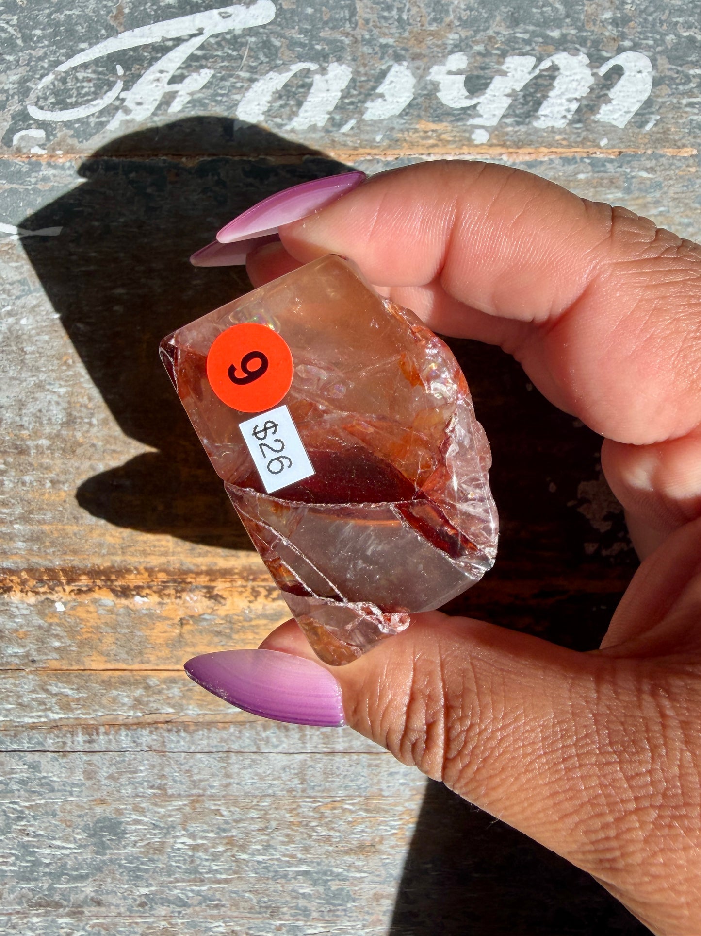 Gorgeous Fire Quartz Freeform Half Polish | Opt 9