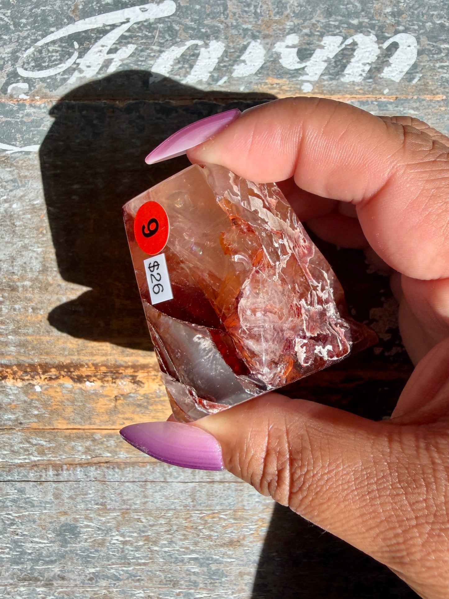 Gorgeous Fire Quartz Freeform Half Polish | Opt 9
