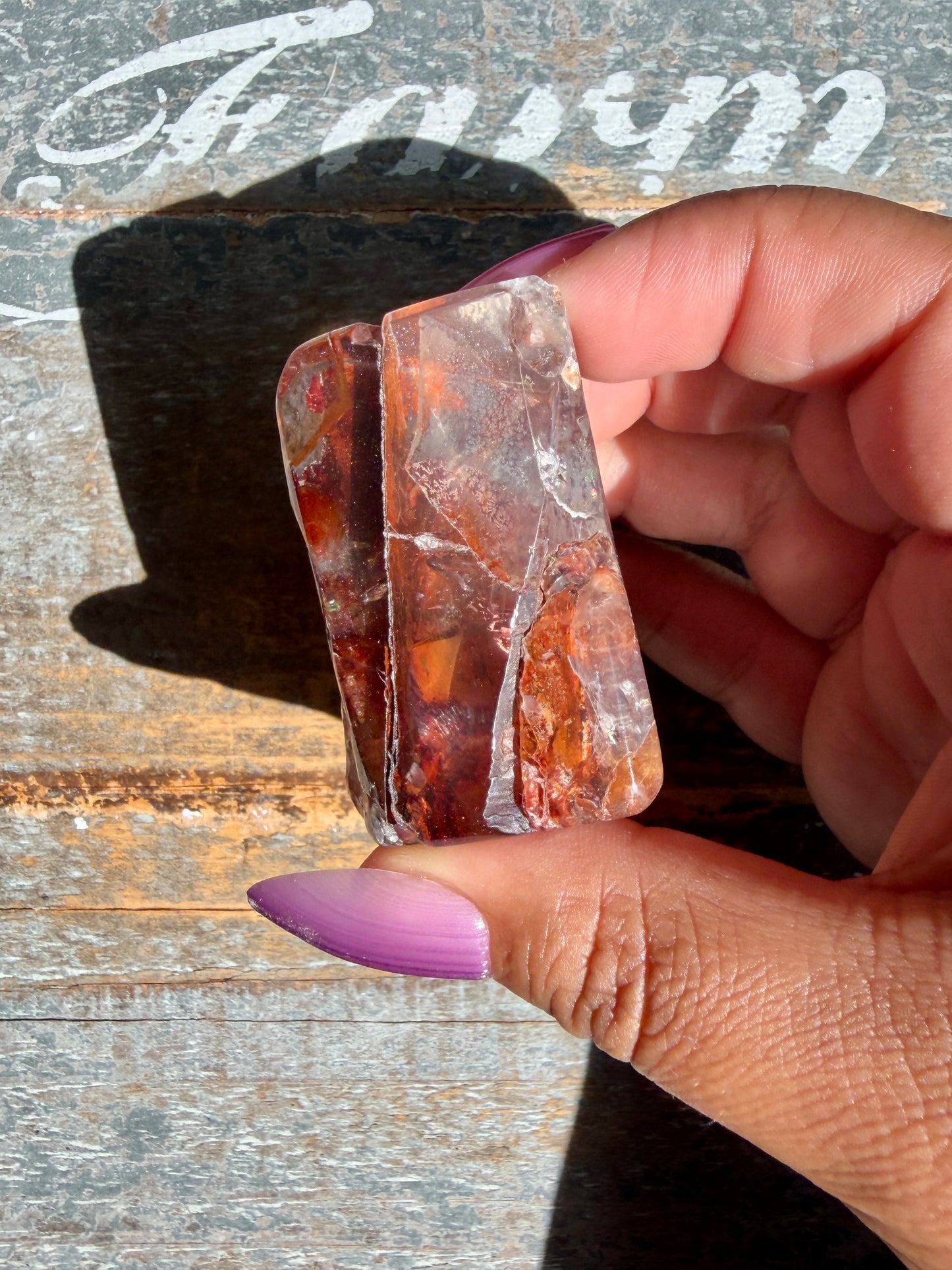 Gorgeous Fire Quartz Freeform Half Polish | Opt 9