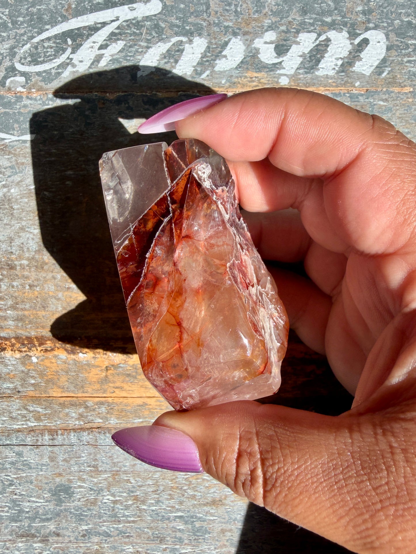Gorgeous Fire Quartz Freeform Half Polish | Opt 9