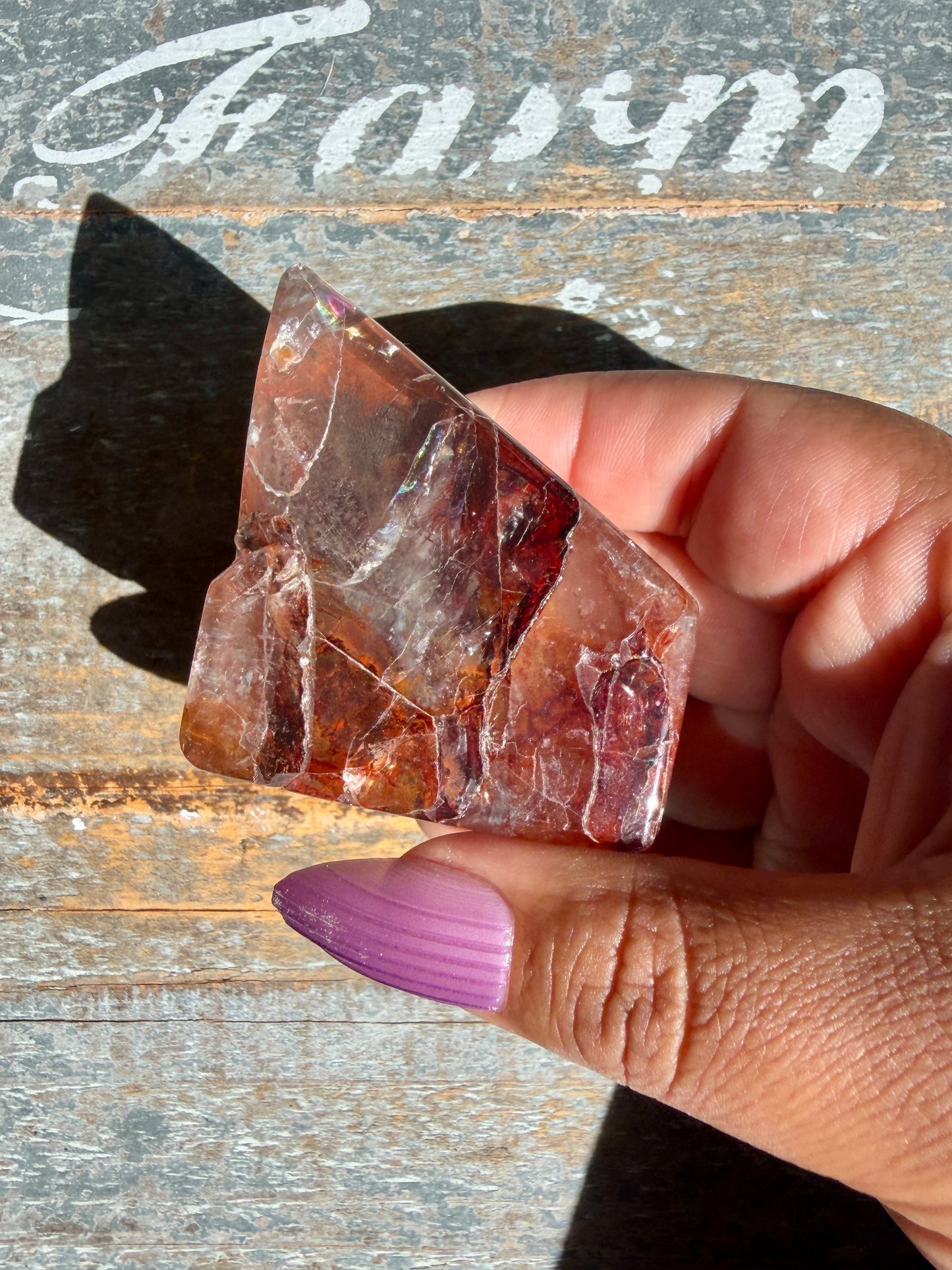 Gorgeous Fire Quartz Freeform Half Polish | Opt 9