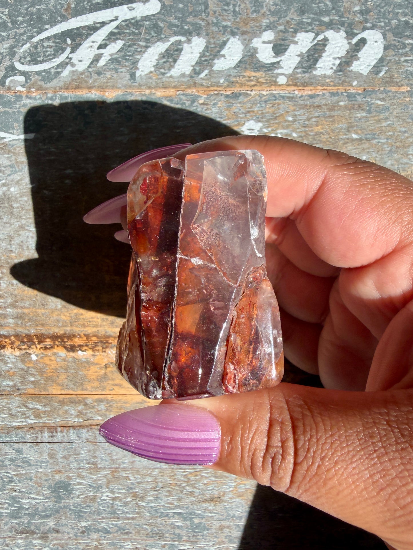 Gorgeous Fire Quartz Freeform Half Polish | Opt 9