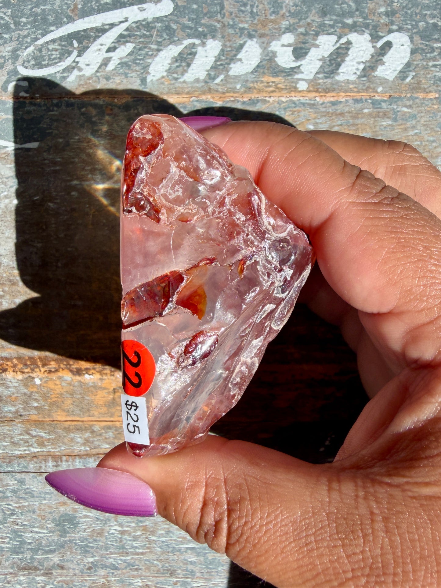 Gorgeous Fire Quartz Freeform Half Polish | Opt 22