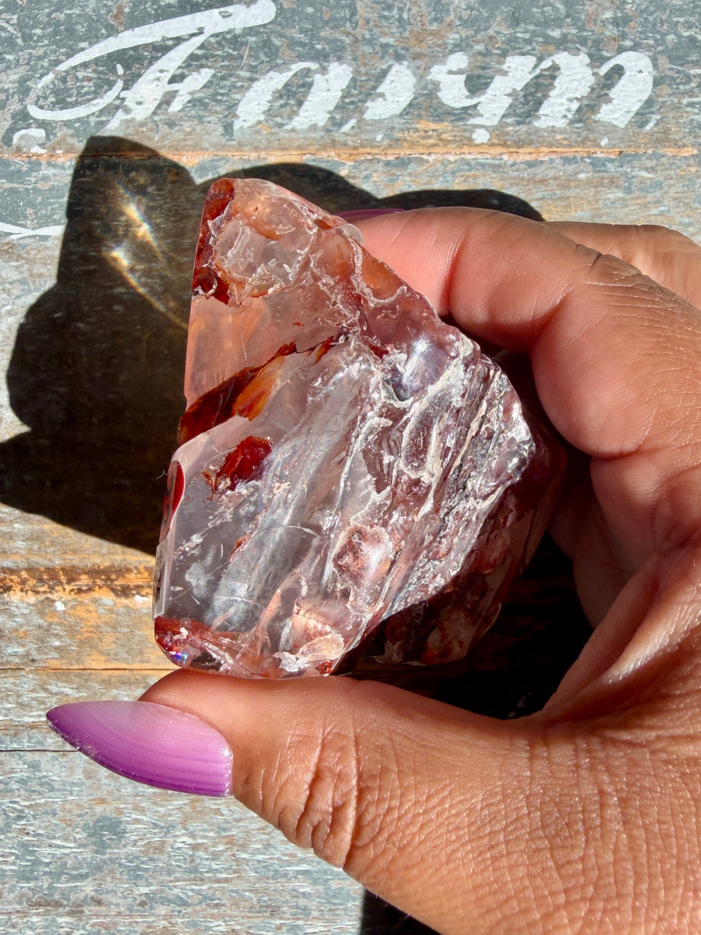 Gorgeous Fire Quartz Freeform Half Polish | Opt 22