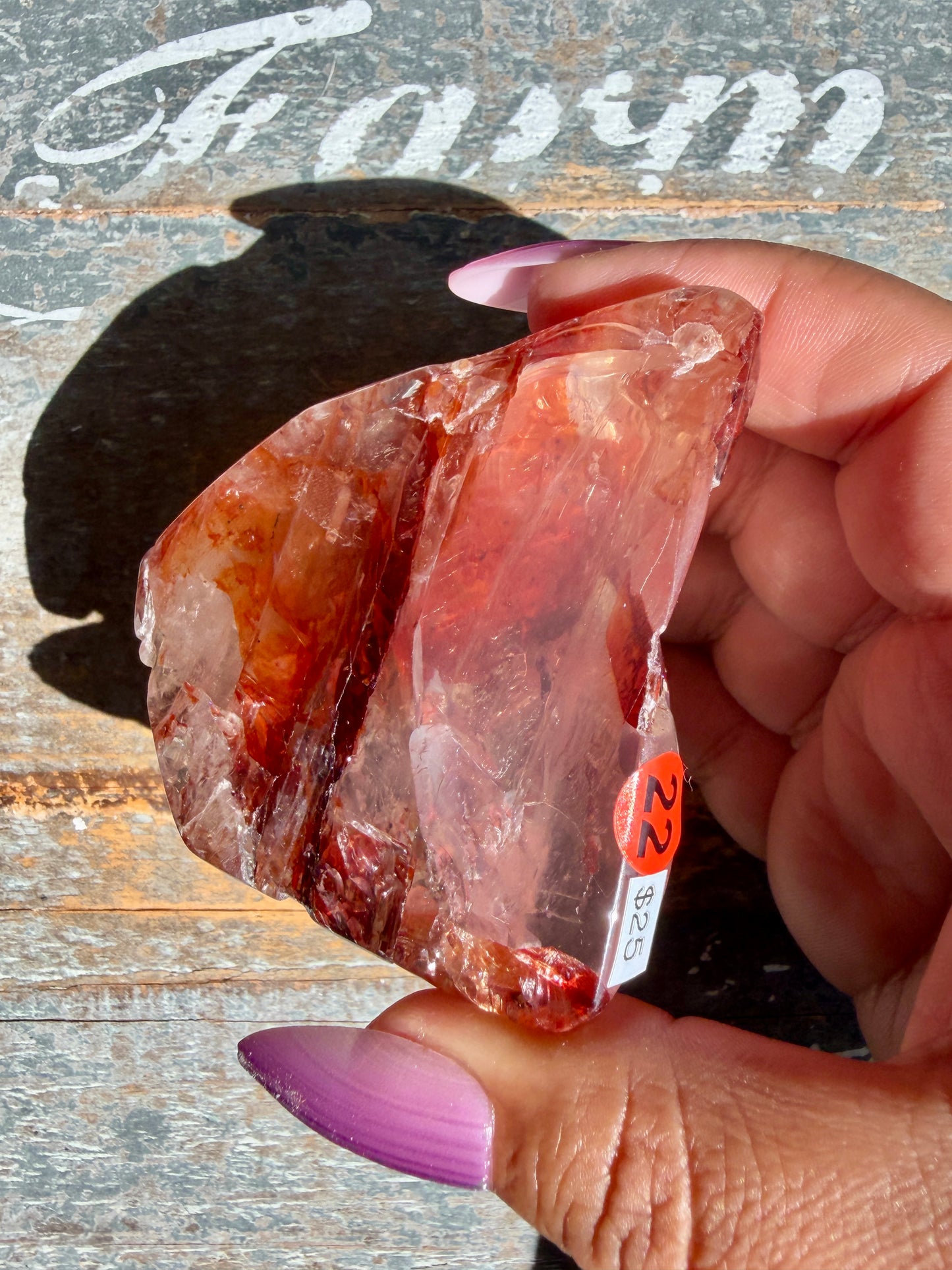 Gorgeous Fire Quartz Freeform Half Polish | Opt 22