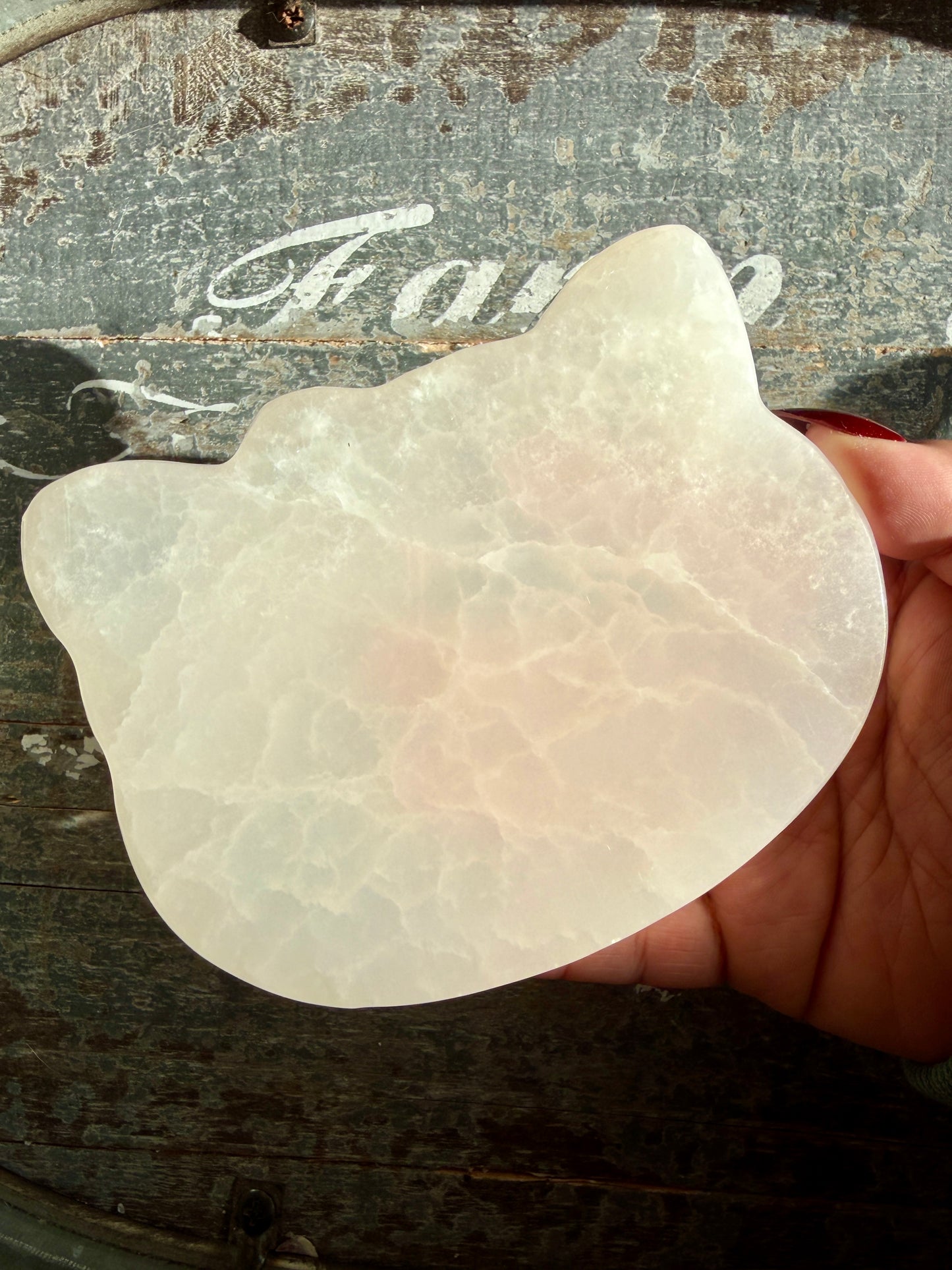 Gorgeous High Quality White Jade Hello Kitty Bowl