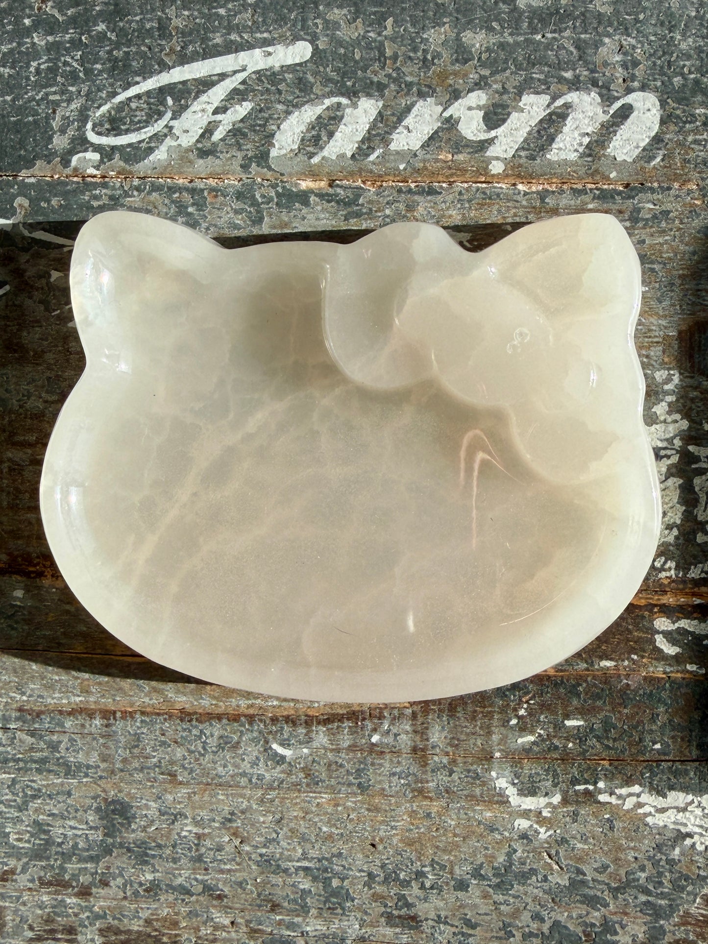 Gorgeous High Quality White Jade Hello Kitty Bowl