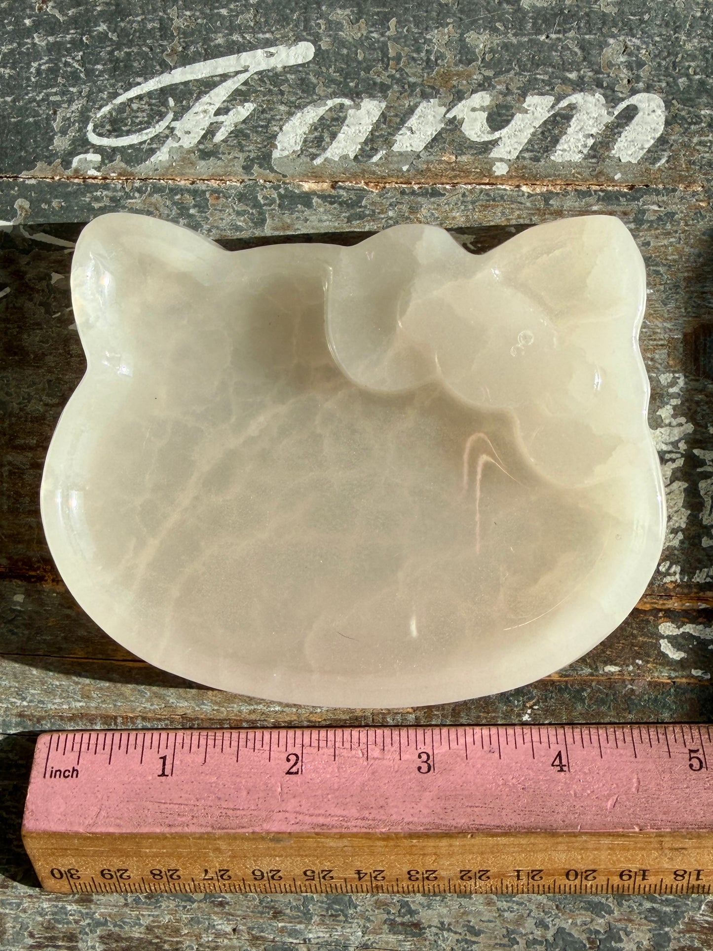 Gorgeous High Quality White Jade Hello Kitty Bowl