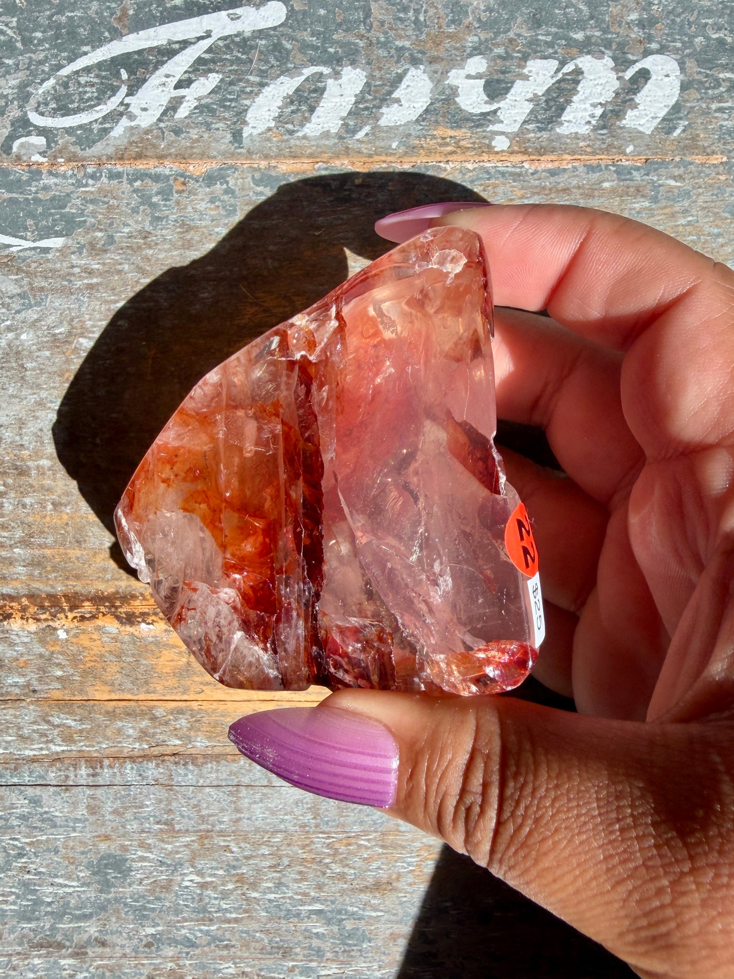 Gorgeous Fire Quartz Freeform Half Polish | Opt 22