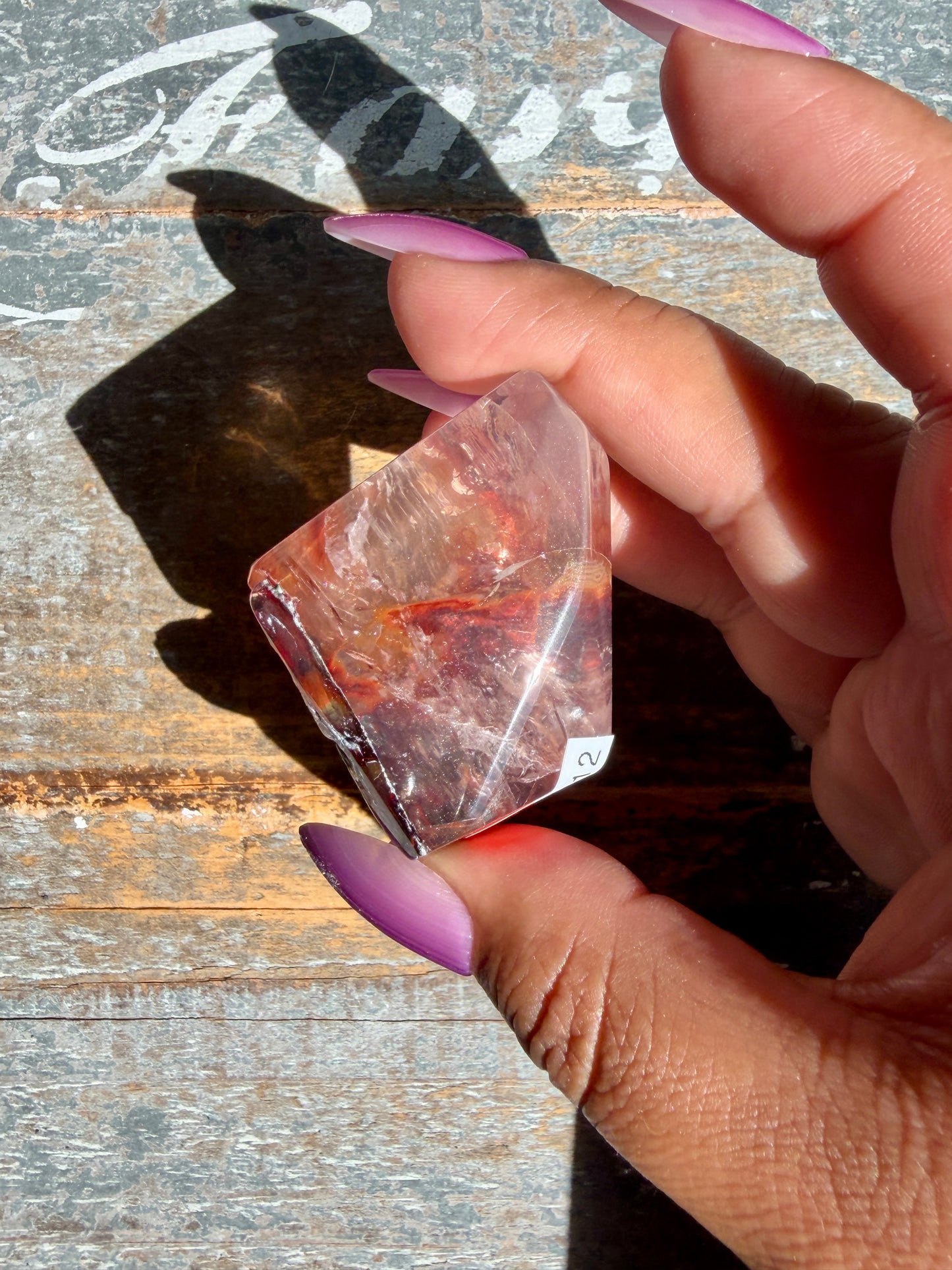 Gorgeous Fire Quartz Freeform Half Polish | Opt 33