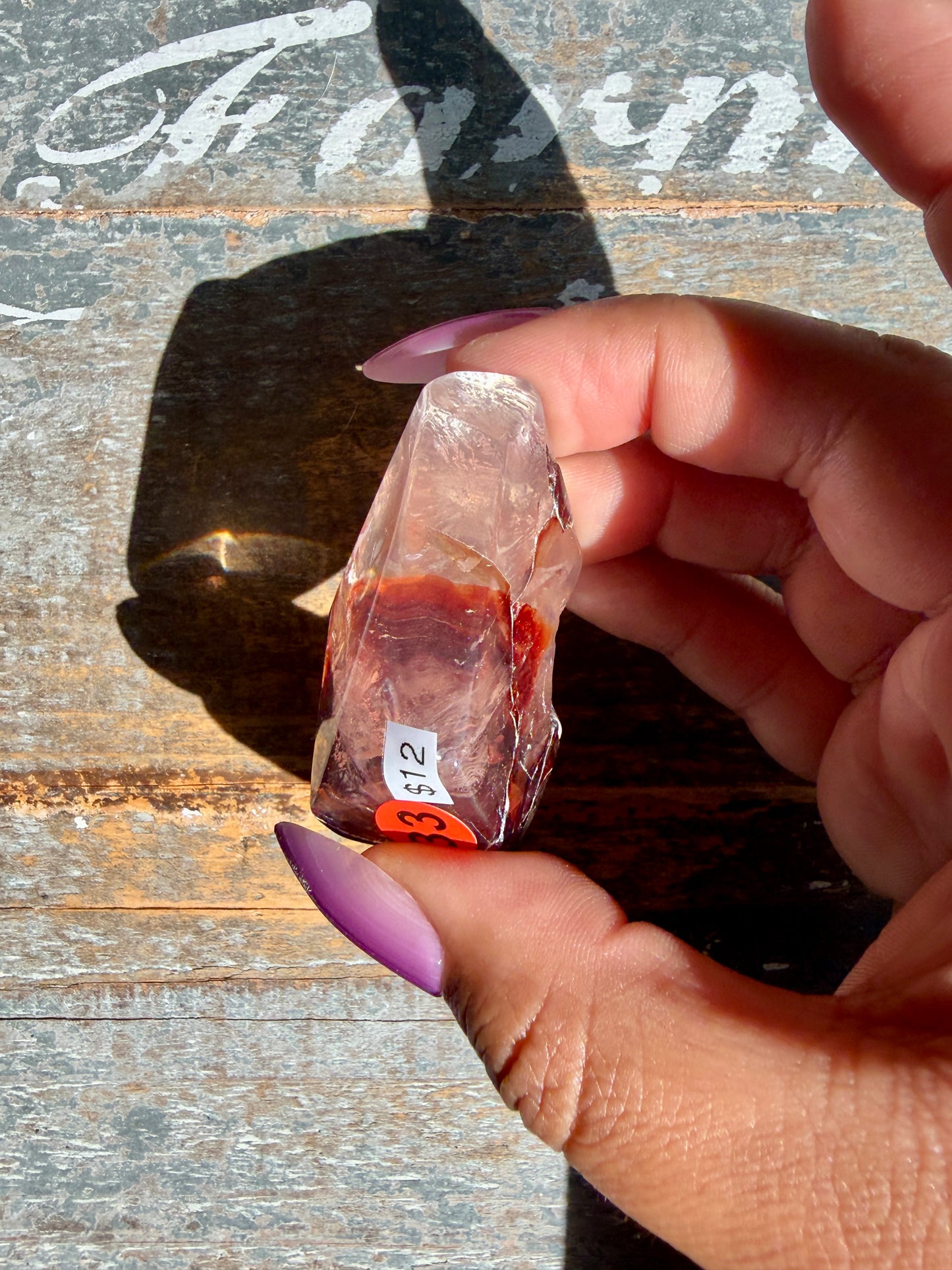 Gorgeous Fire Quartz Freeform Half Polish | Opt 33