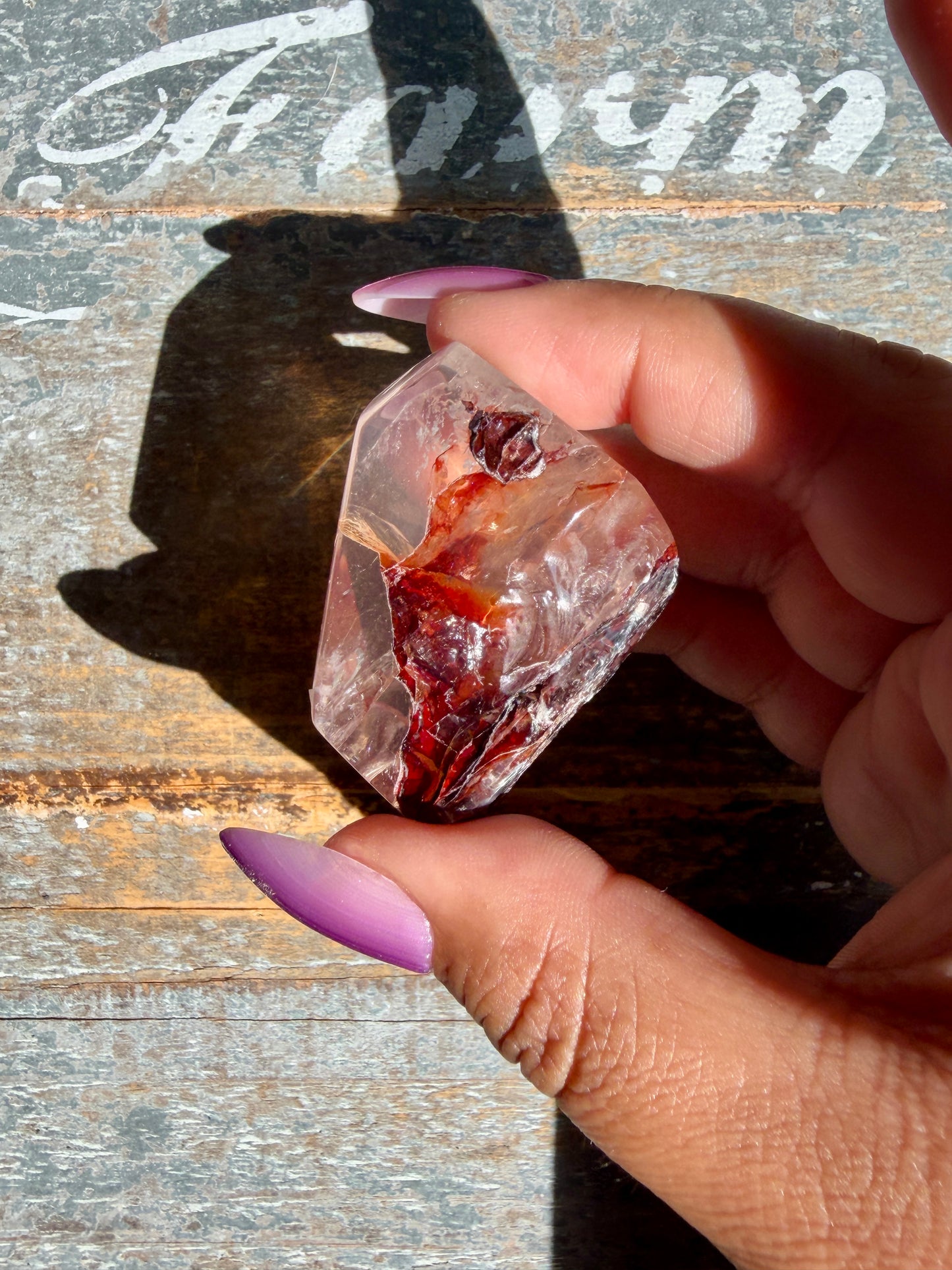 Gorgeous Fire Quartz Freeform Half Polish | Opt 33
