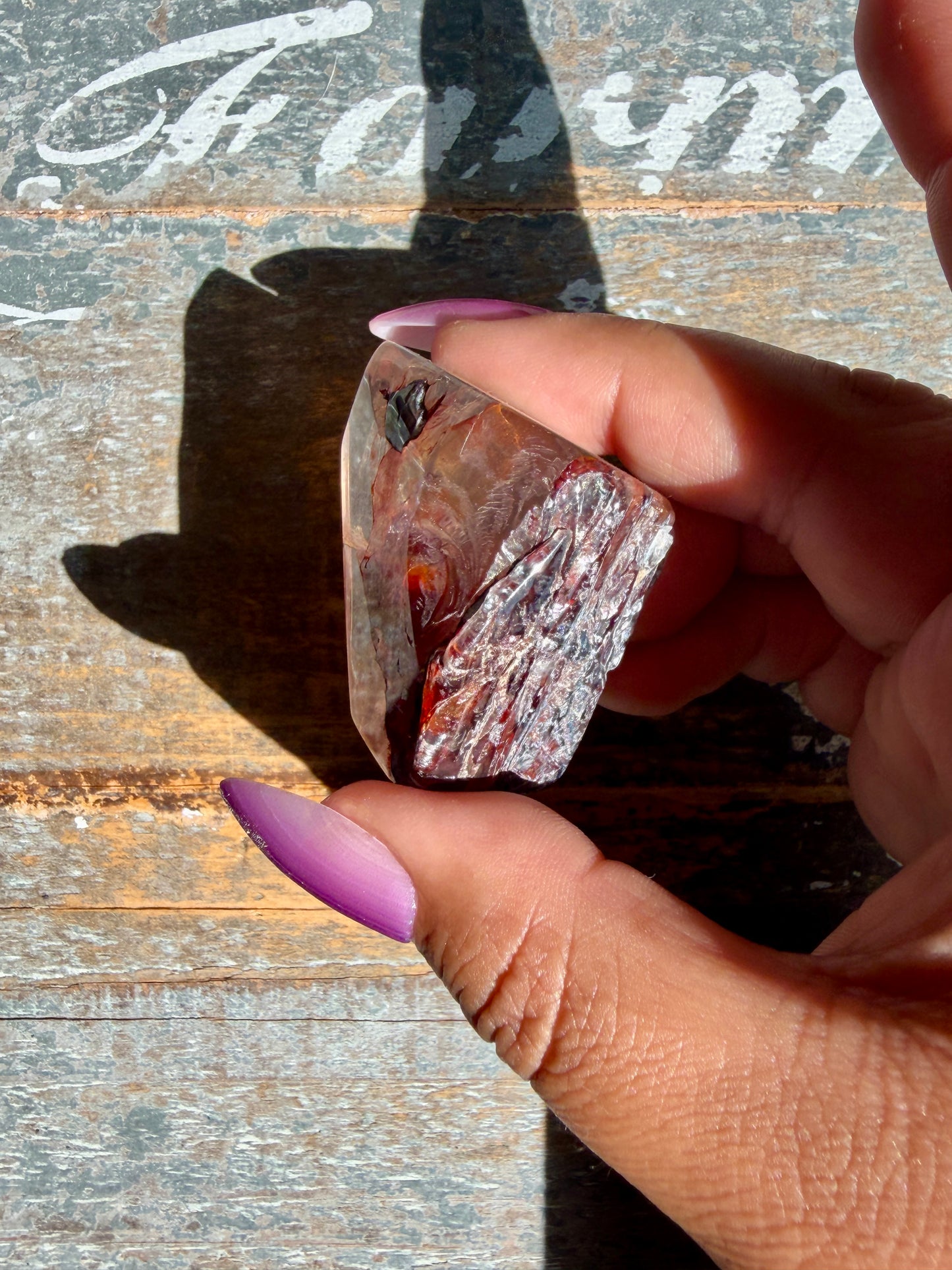 Gorgeous Fire Quartz Freeform Half Polish | Opt 33
