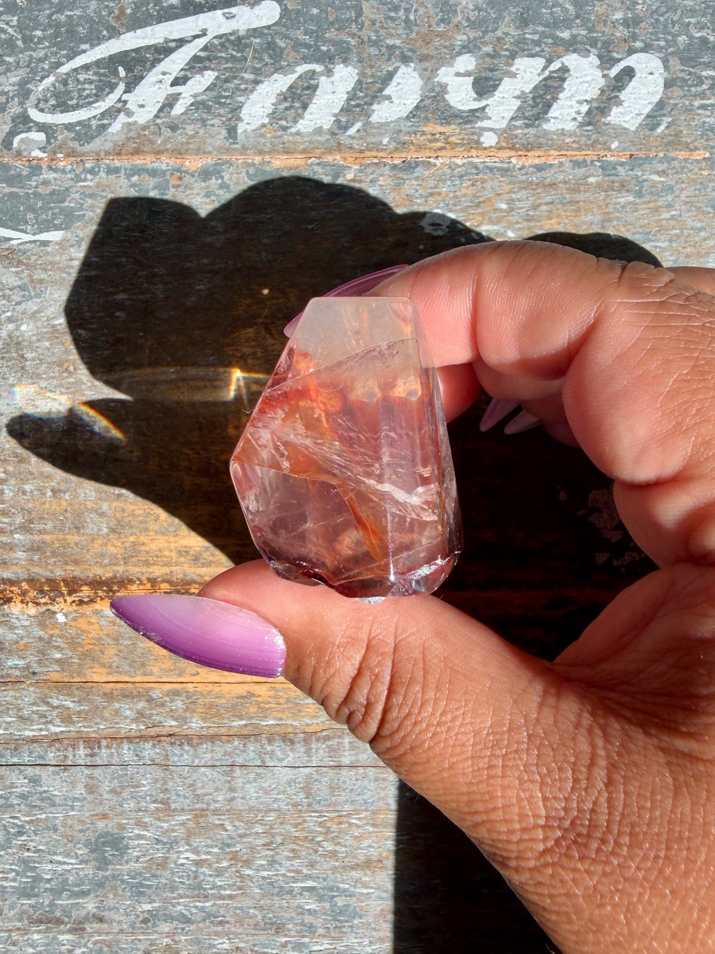 Gorgeous Fire Quartz Freeform Half Polish | Opt 33