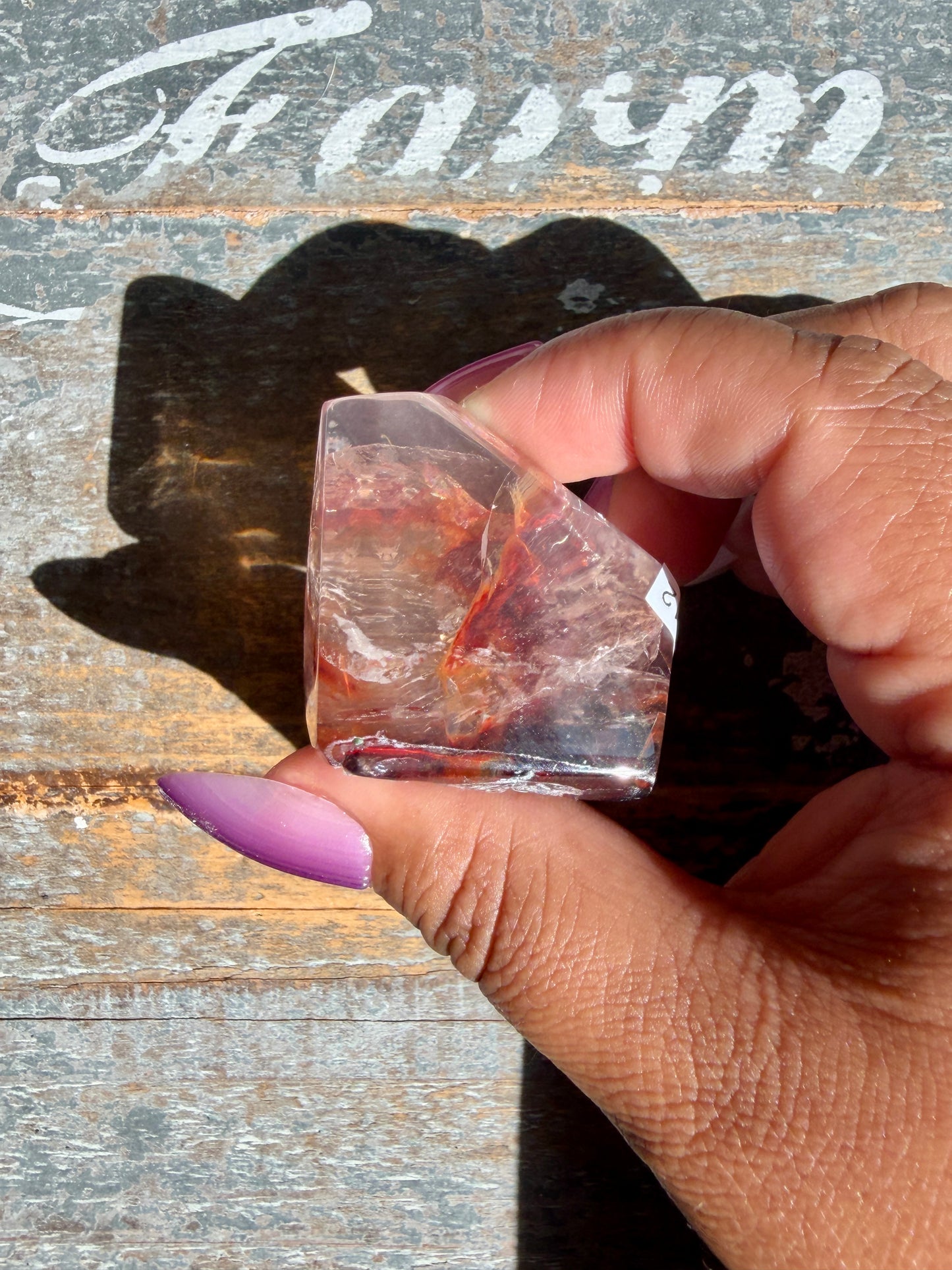 Gorgeous Fire Quartz Freeform Half Polish | Opt 33