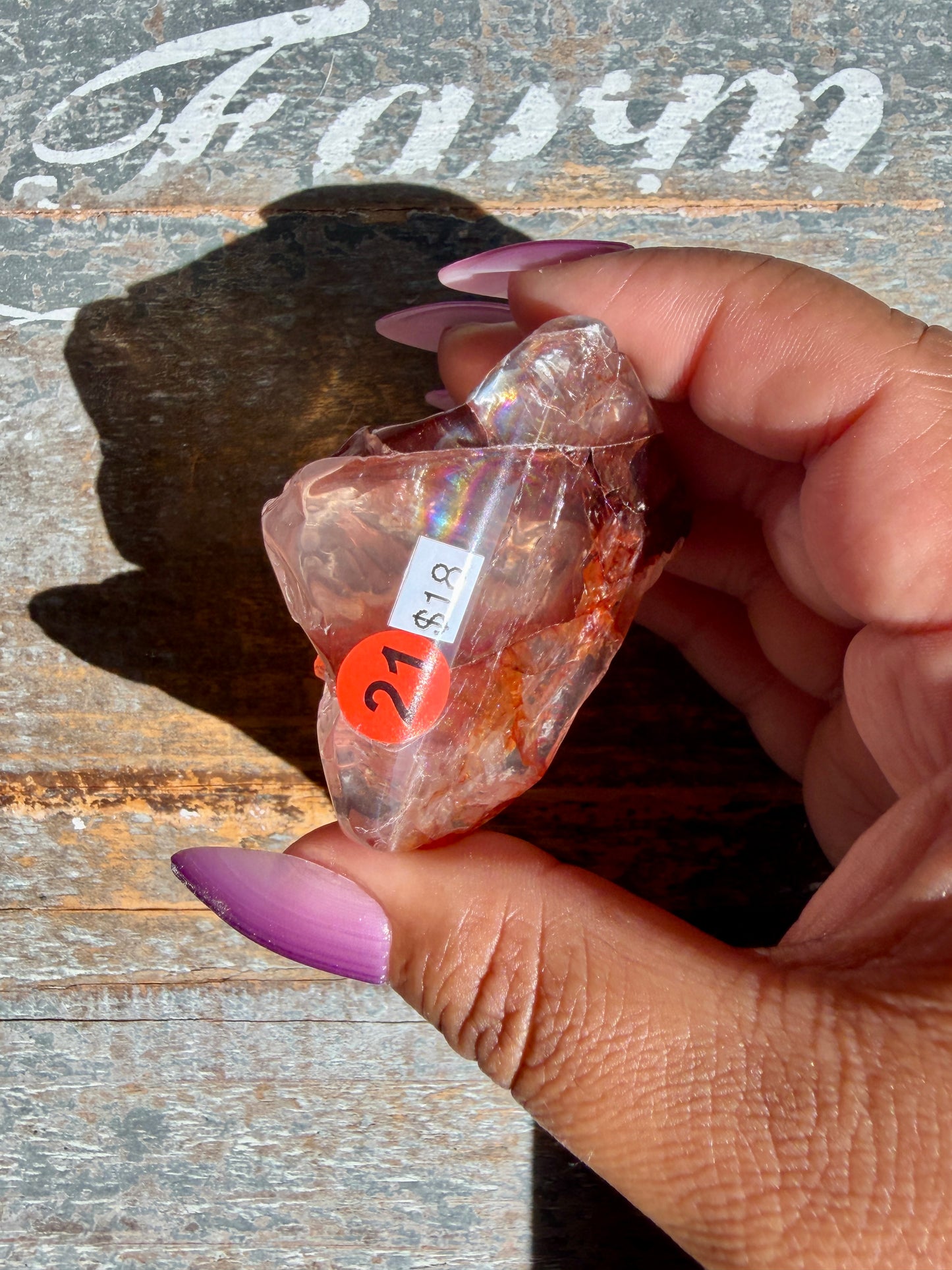Gorgeous Fire Quartz Freeform Half Polish | Opt 21